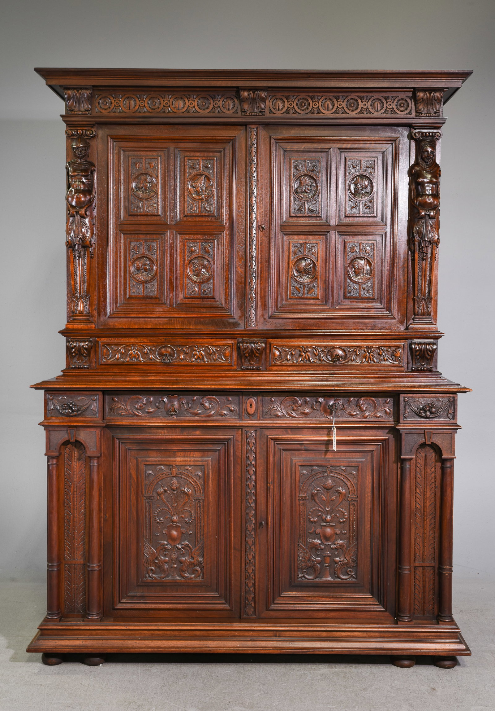 Henri II Style Carved Walnut Buffet Du Corps (1 of 7)