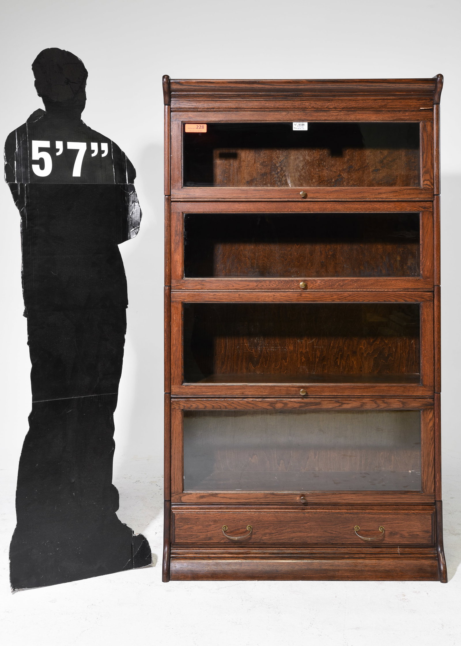 British Oak Four Stack Lawyers Bookcase (1 of 3)