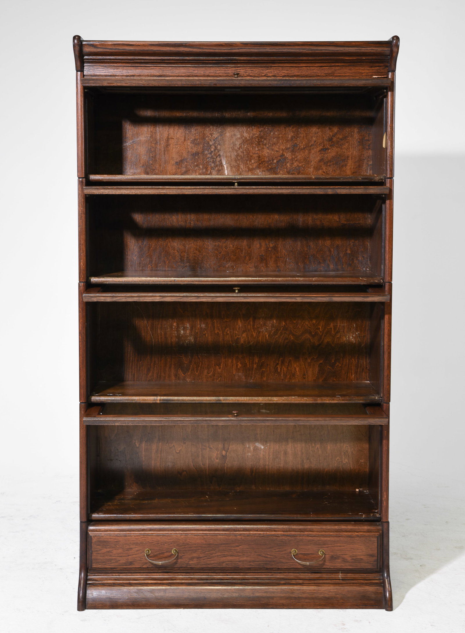 British Oak Four Stack Lawyers Bookcase - 2