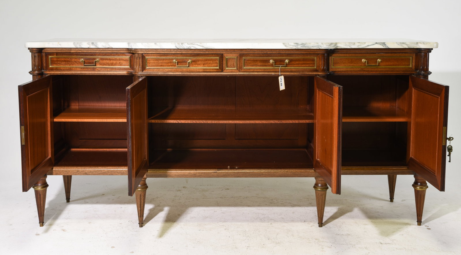 Louis XVI Style White Marble Top Sideboard - 2