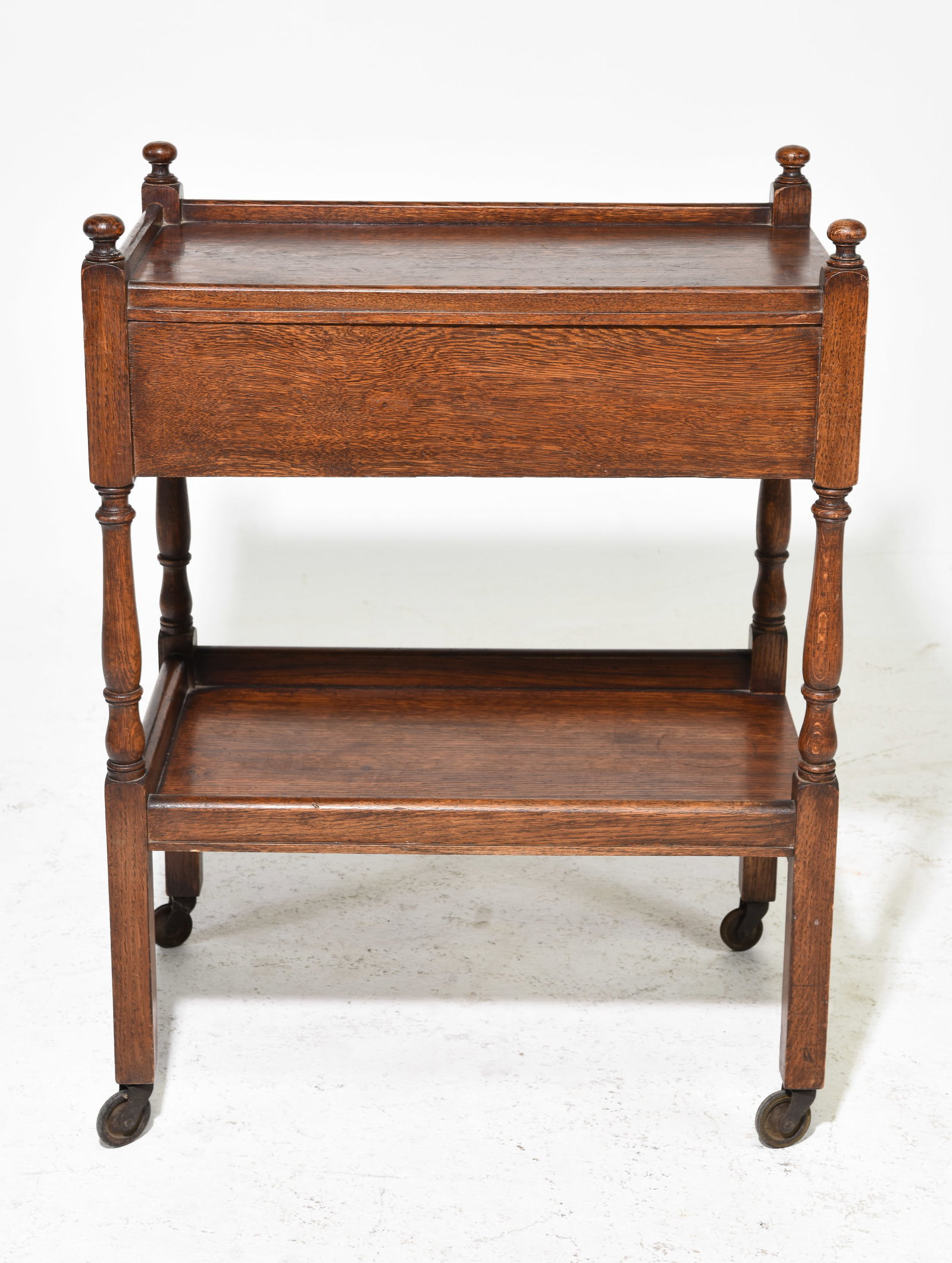 British Oak Two Tier Trolley / Cart: British Oak Two Tier Trolley / Cart - 32 in tall x 24 x 15