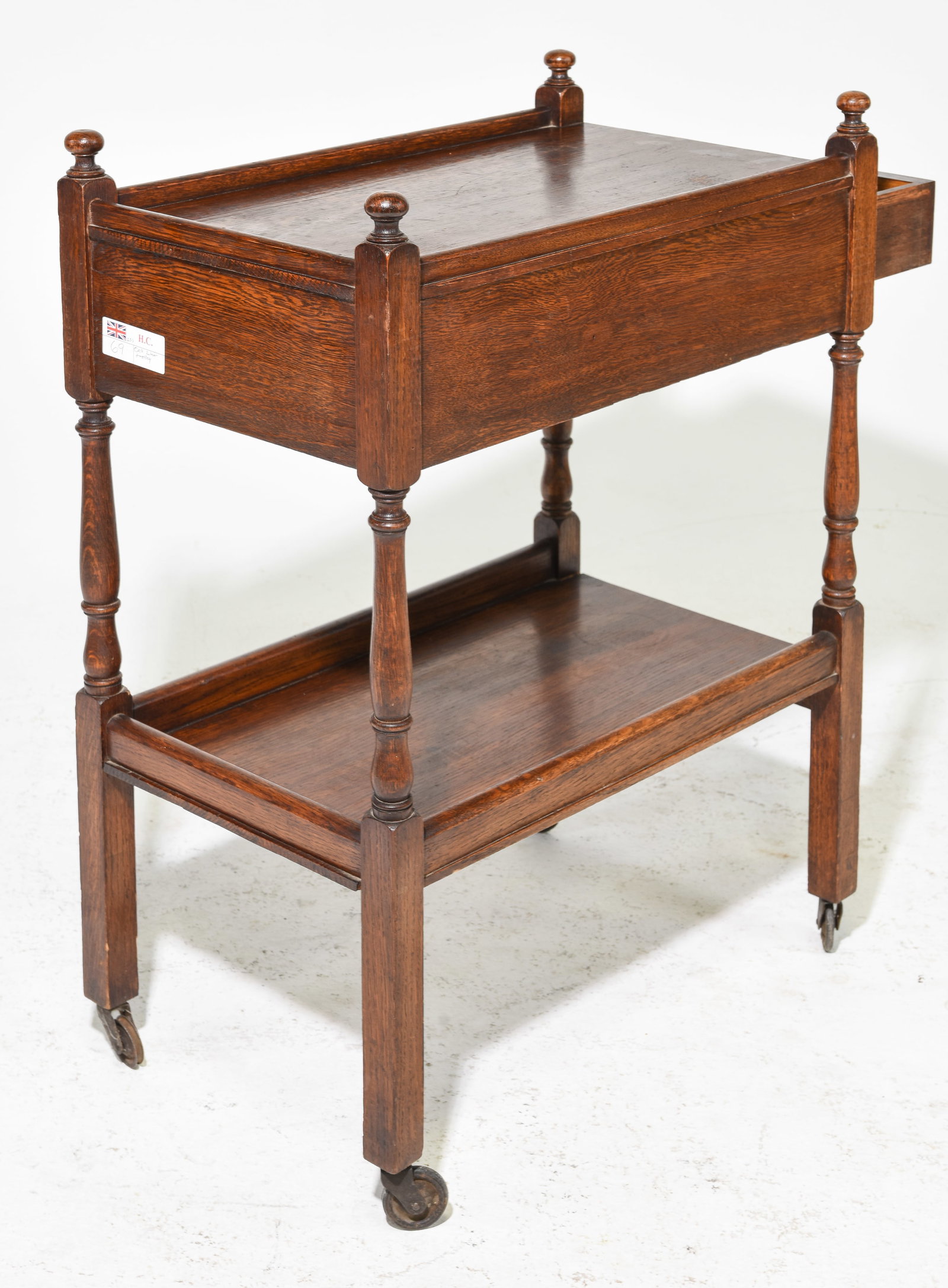 British Oak Two Tier Trolley / Cart - 3