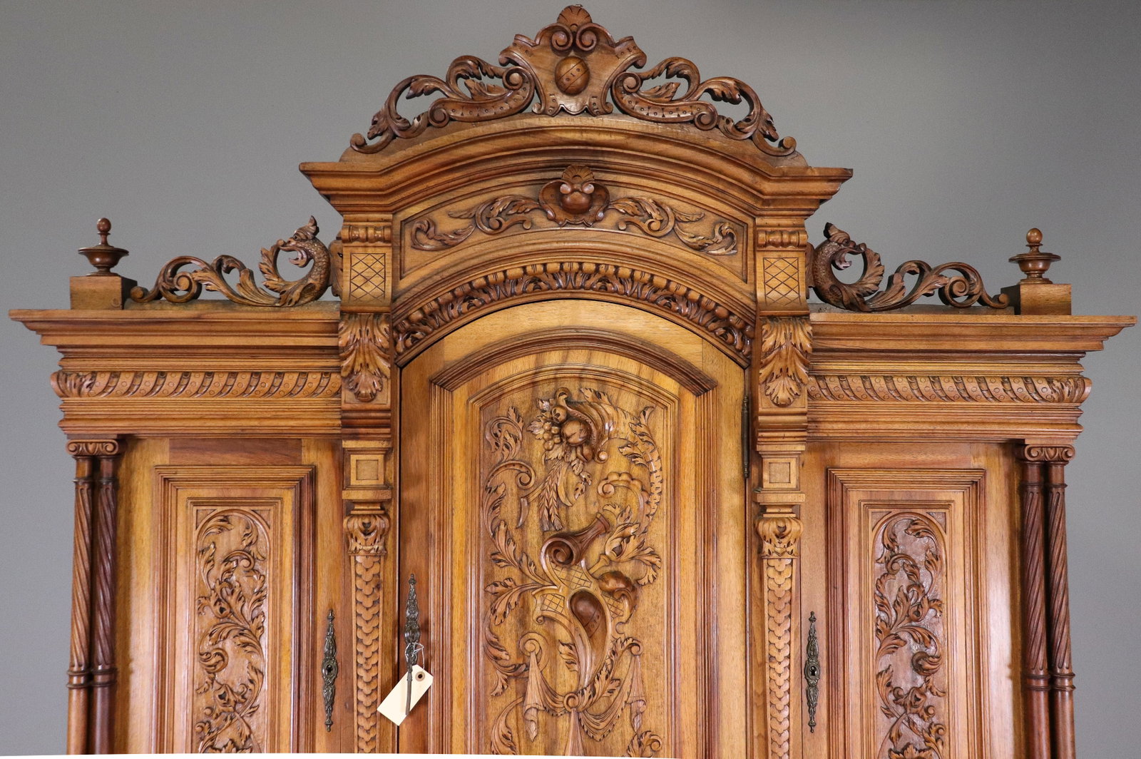 French Carved Walnut Double Buffet - 2