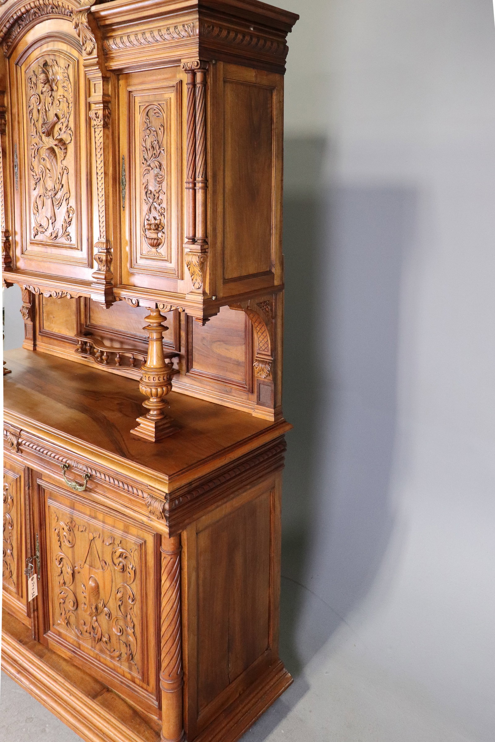 French Carved Walnut Double Buffet - 5