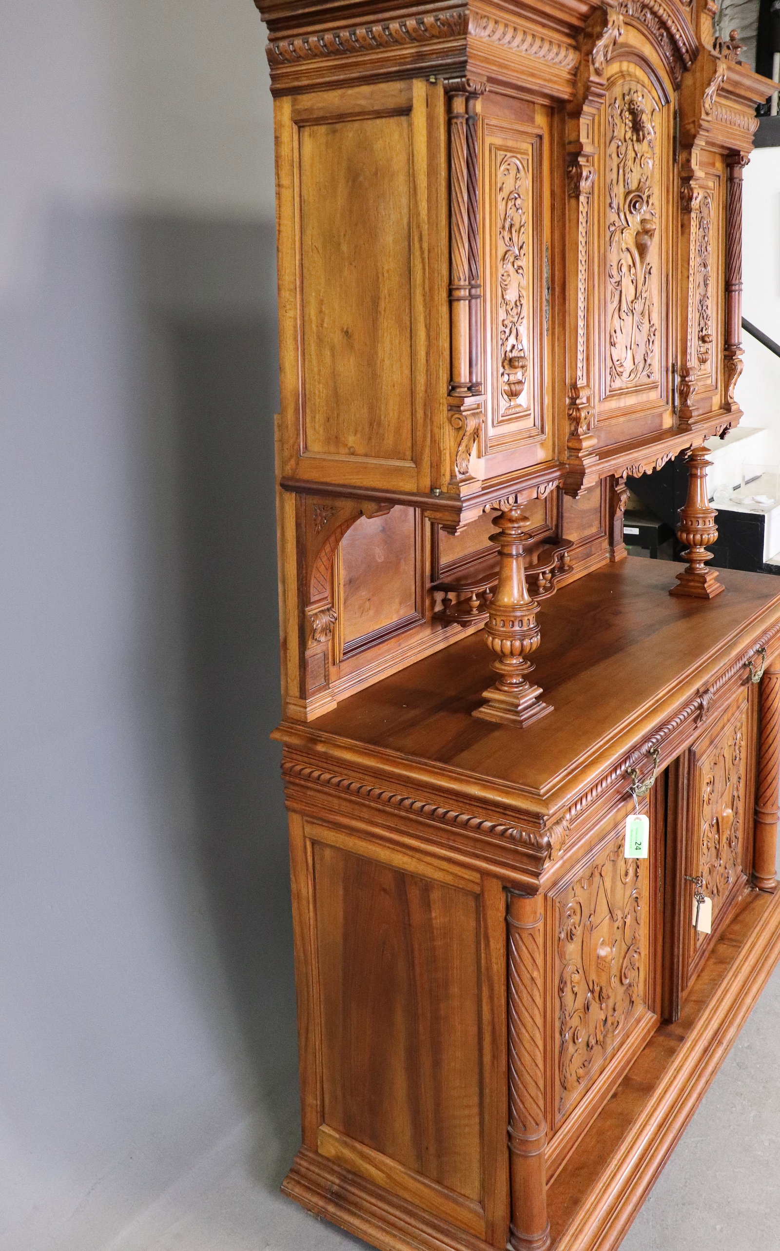French Carved Walnut Double Buffet - 6