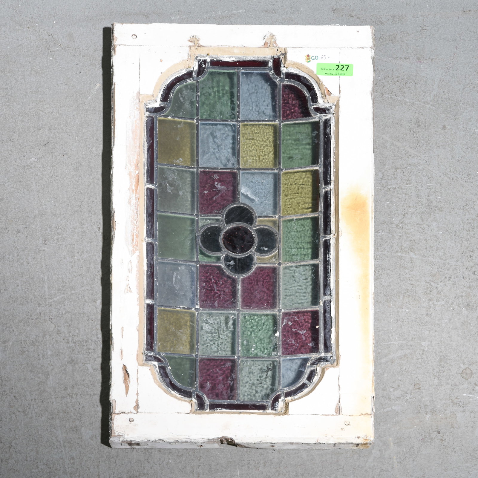 British Stained Glass Window #9: British Stained Glass Window - 32.5 in tall x 19 x 2