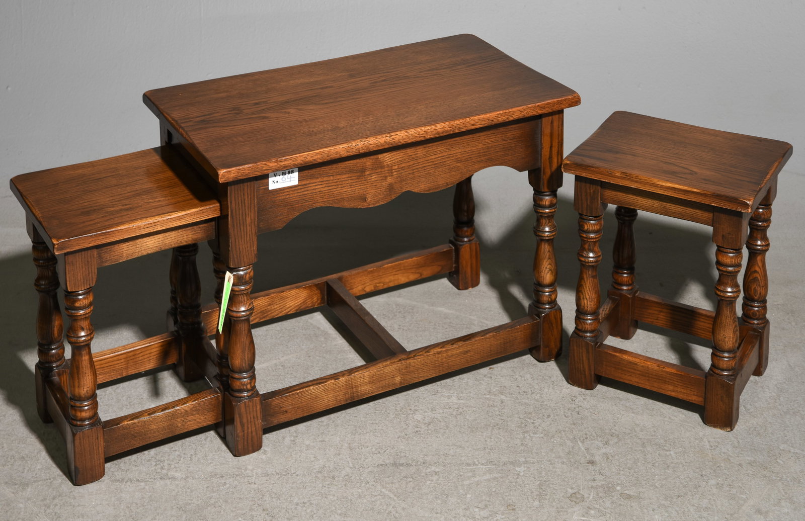 British Oak Nesting Coffee Table c.1940's - 2