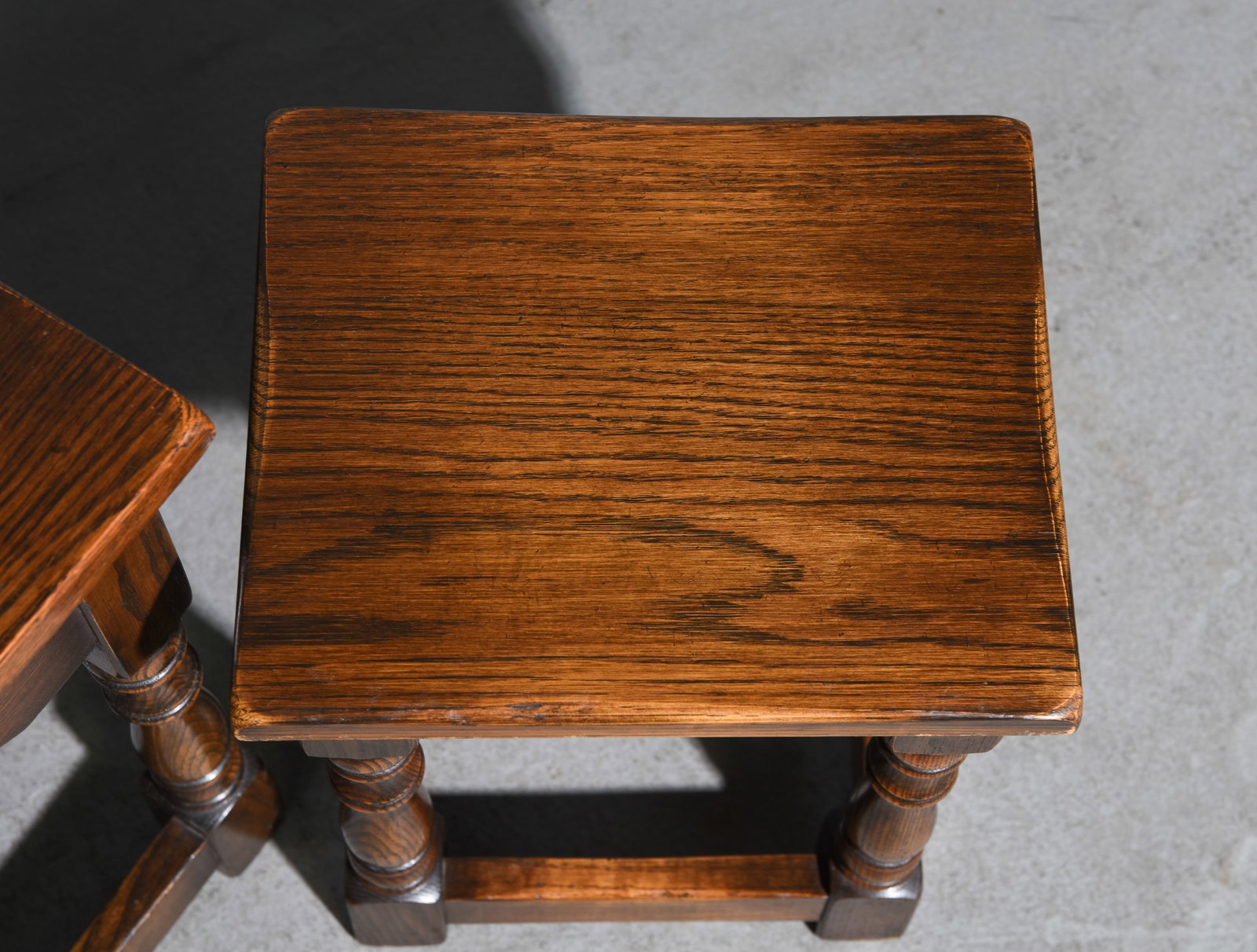 British Oak Nesting Coffee Table c.1940's - 3