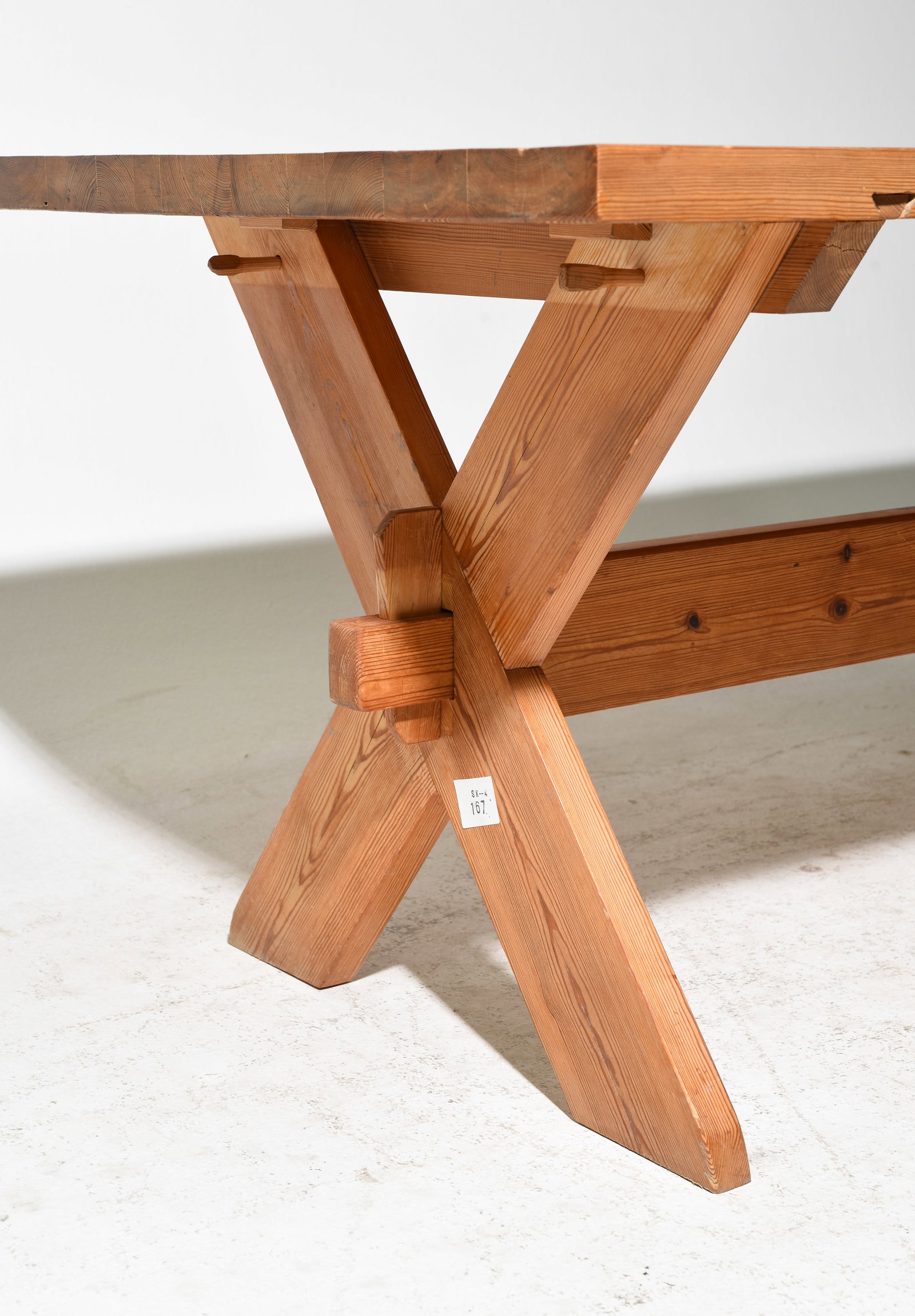 Swedish Pine Trestle Base Table - 3
