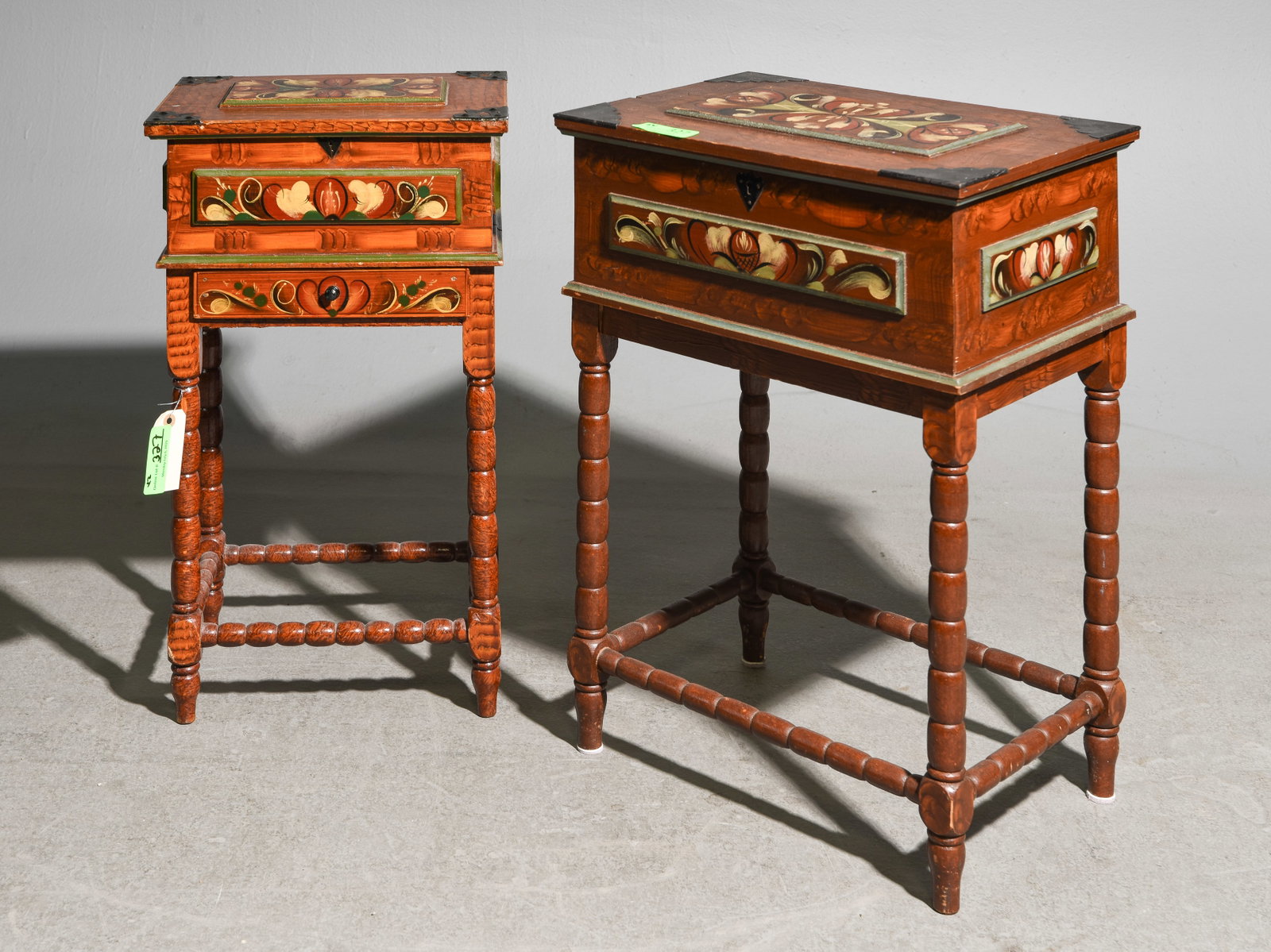 2 Swedish Painted Pine Sewing Boxes (1 of 5)