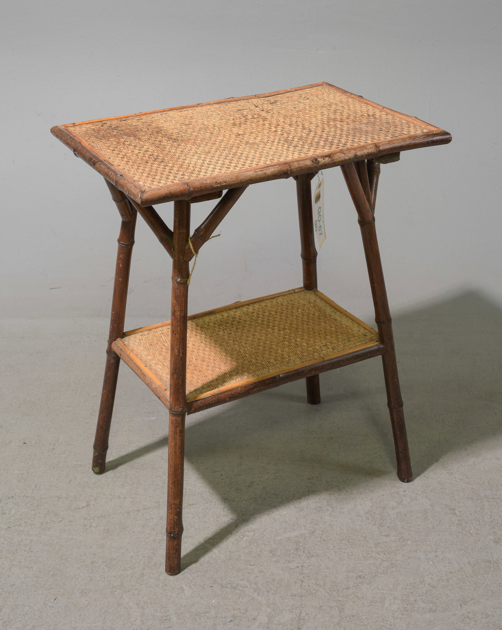 Bamboo & Rattan Two Tier Side Table #1 (1 of 3)