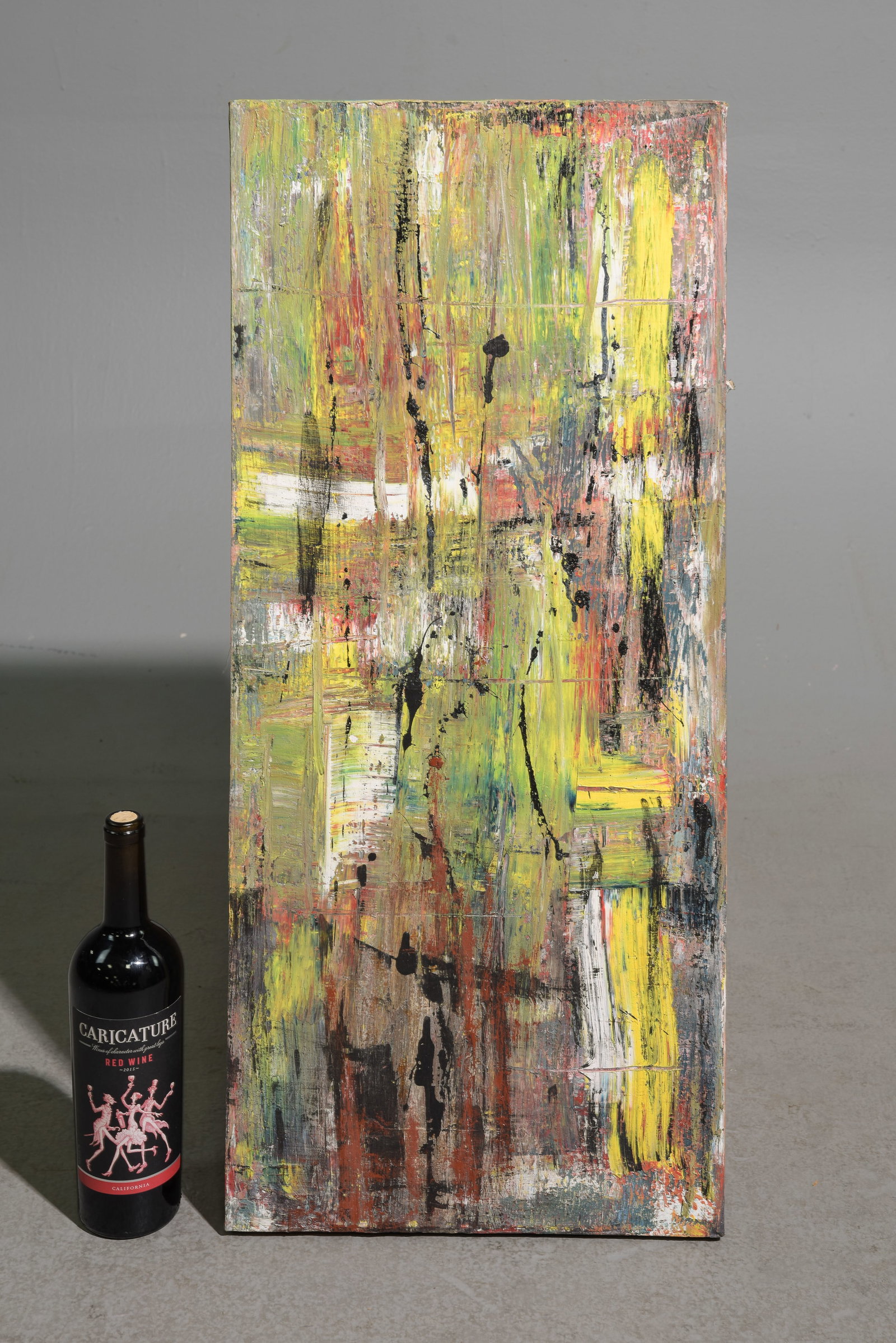 Abstract Unframed Acrylic on Canvas Art: Abstract Unframed Acrylic on Canvas Art - 32 in tall x 14 x 1.75 as shown