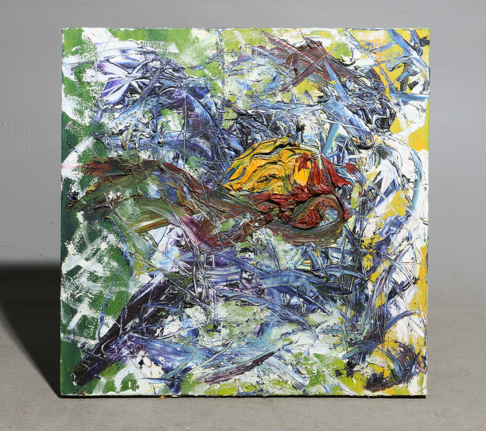 Jon Norton Unframed Abstract Acrylic on Canvas #3: Jon Norton Unframed Abstract Acrylic on Canvas Art - 24 in tall x 24 x 1.5