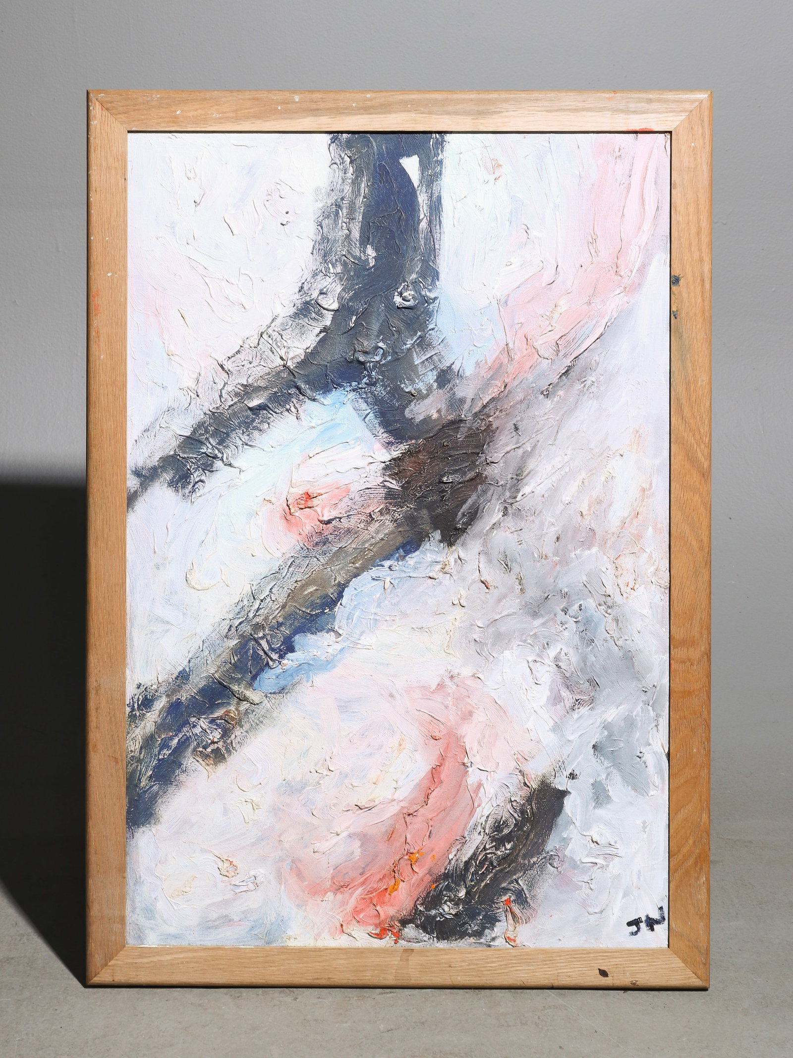 Jon Norton Framed Abstract Acrylic on Board: Jon Norton Framed Abstract Acrylic on Board - 33 in tall x 23 x 1, The work itself is 29.5 x 19.5