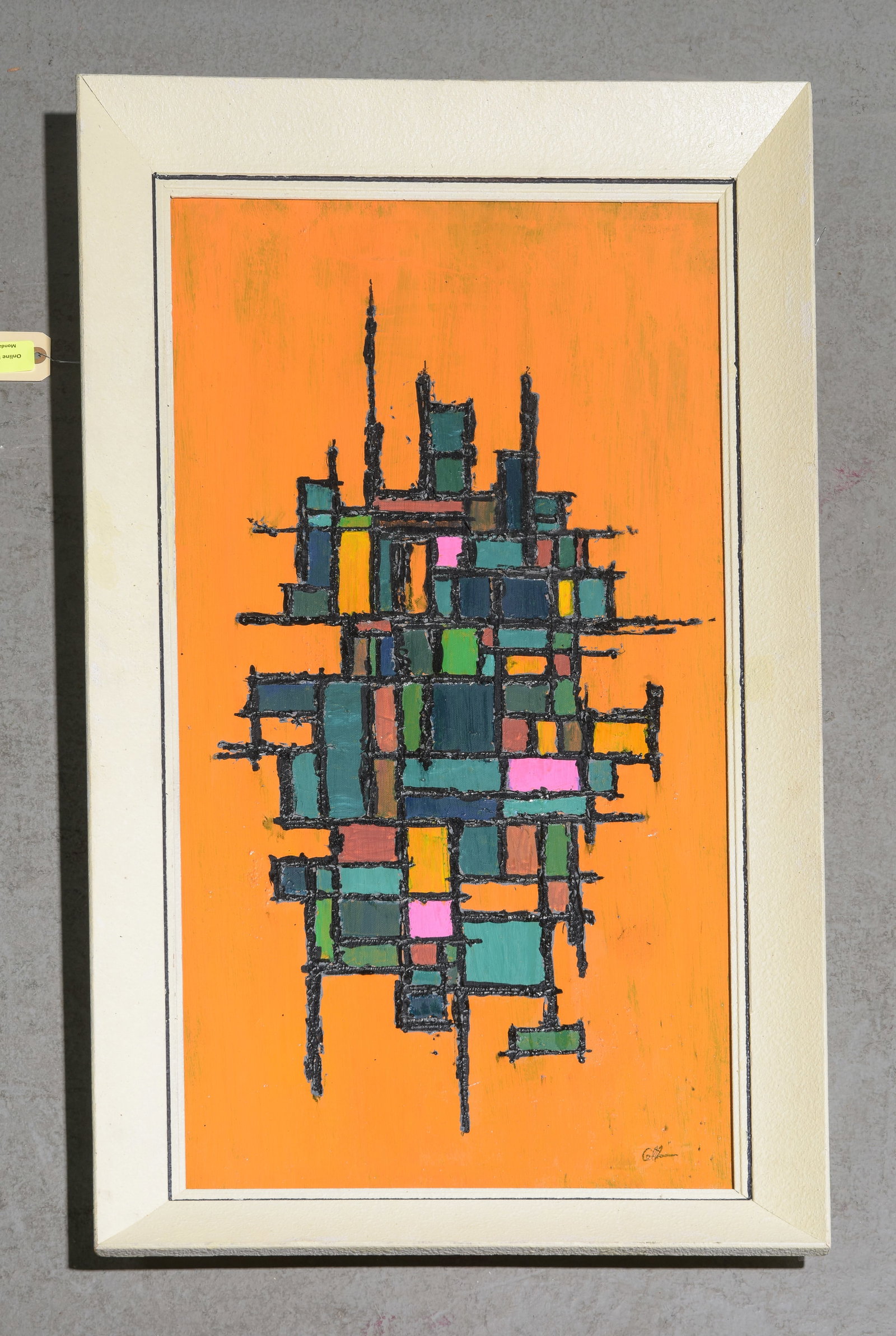 Mid Century Modern Framed Abstract Painting (1 of 2)