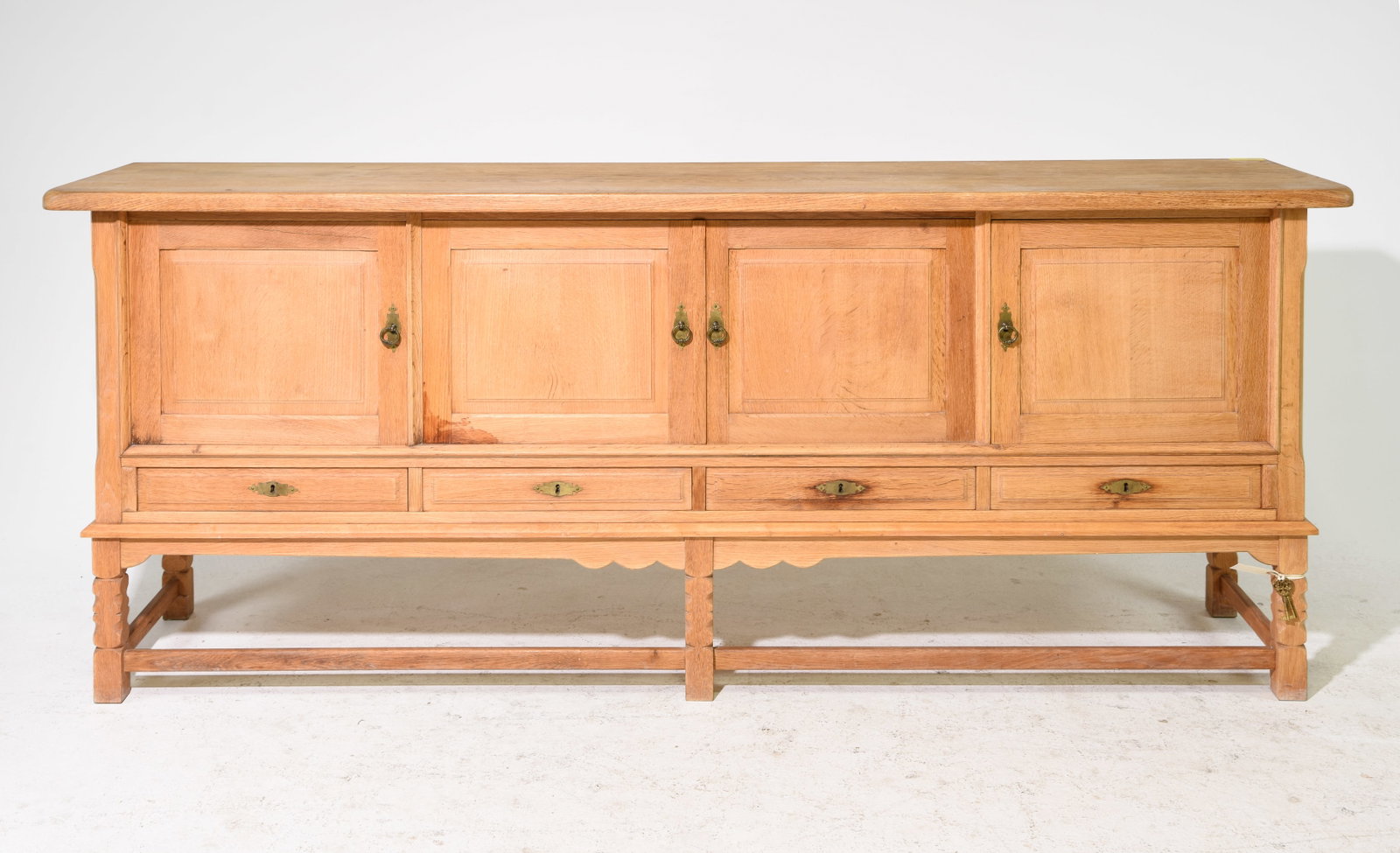 Danish Oak Long Four Door Sideboard (1 of 5)