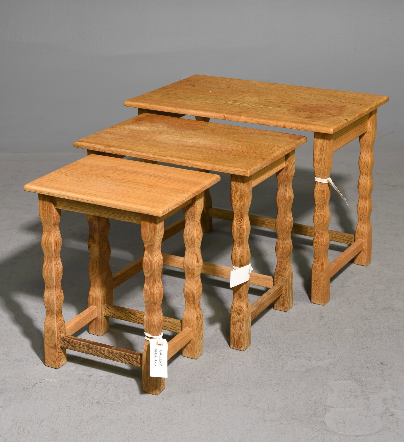 Danish Oak Nest of Three Tables (1 of 4)
