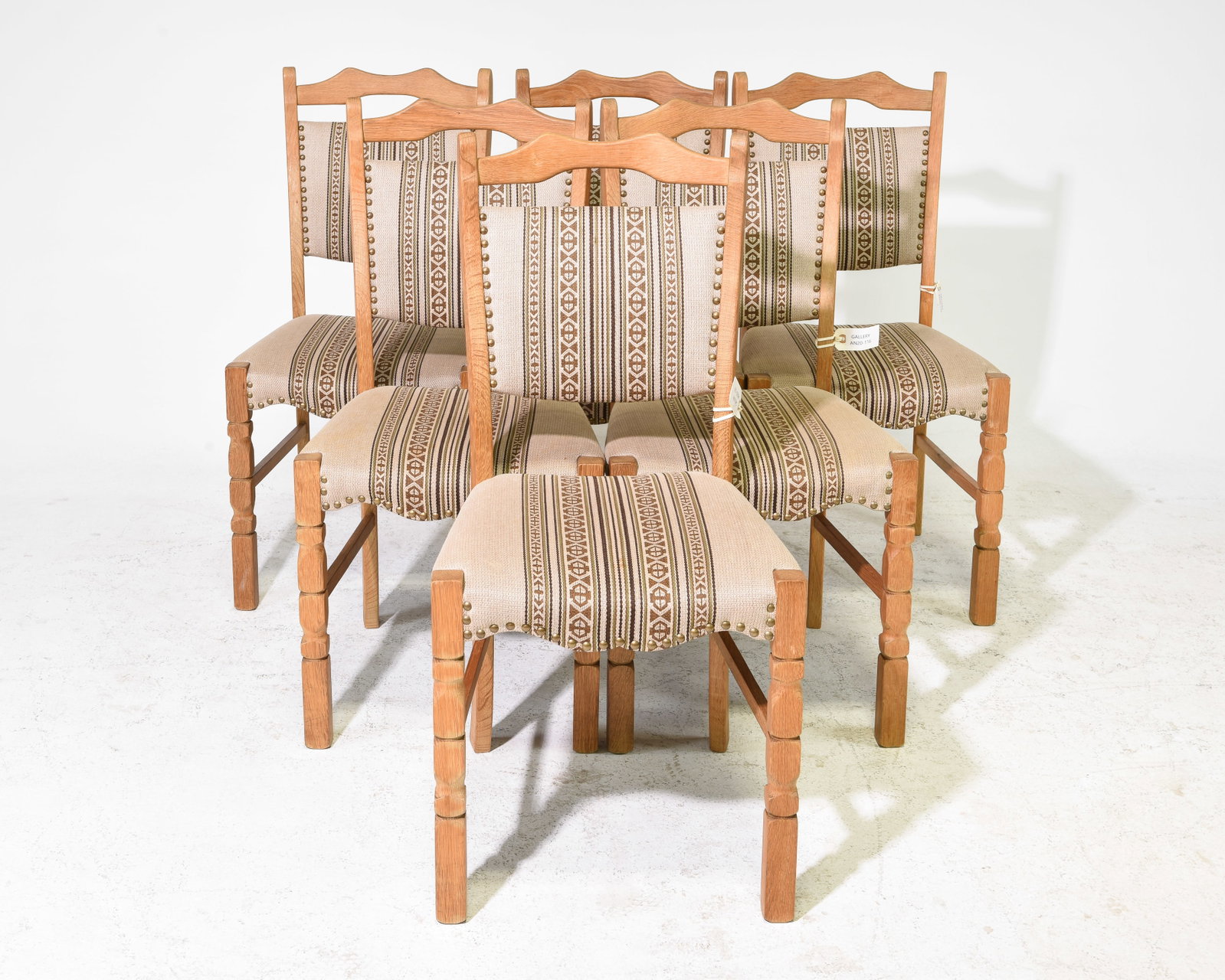 Danish Oak Set of 6 Upholstered Dining Chairs (1 of 4)