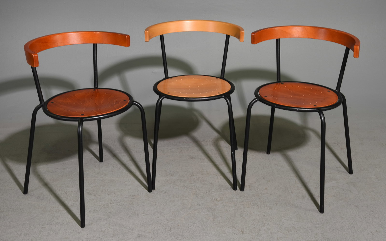 Italian Set of Three Lars Norinder Chairs: Italian Set of Three Lars Norinder Chairs - 27 in tall x 19 x 18 each with a seat height of 17.5