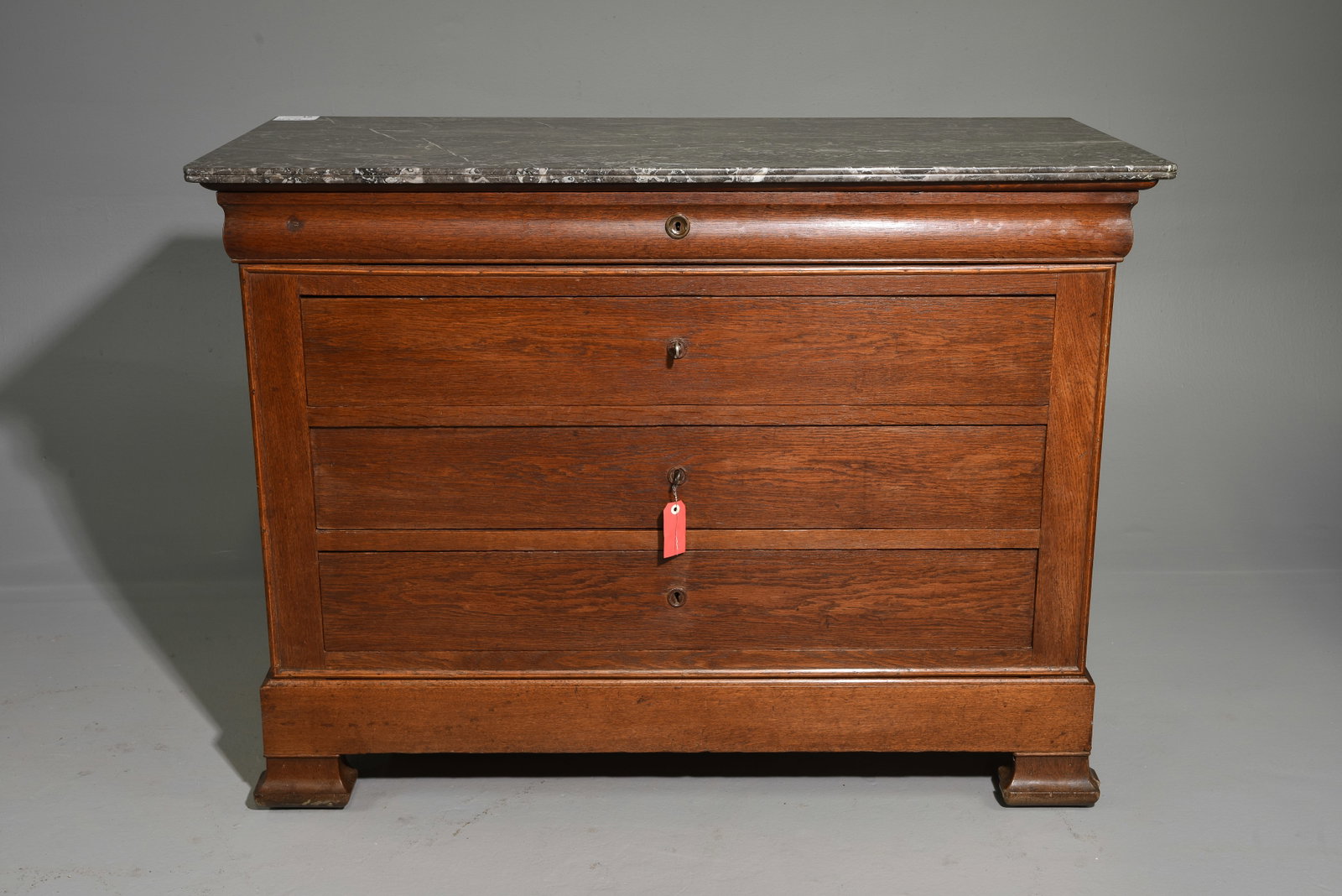 Louis Philippe Style Grey Marble Top Four Drawer Chest (1 of 5)