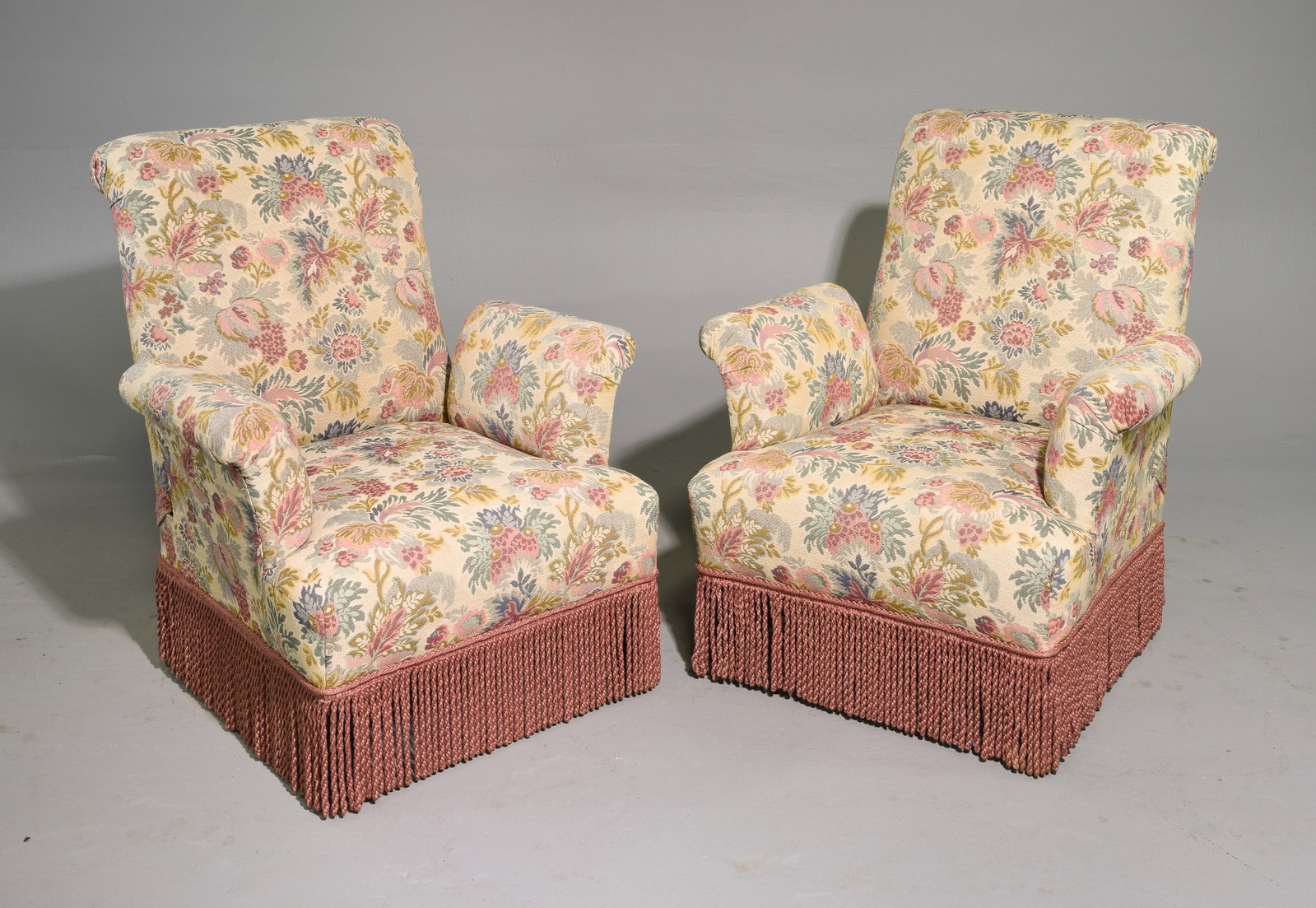 French Floral Upholstered Pair of Arm Chairs (1 of 5)
