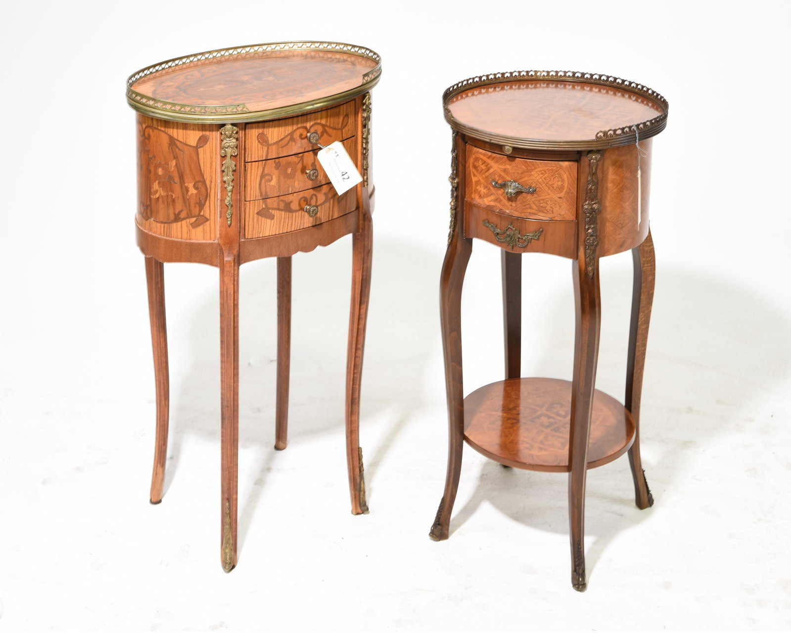 2 French Inlaid Nightstands / Occasional Tables (1 of 5)