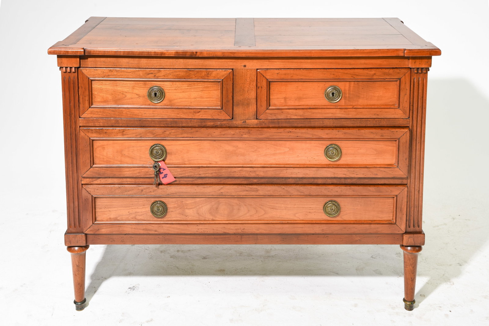 Louis XVI Style Walnut Four Drawer Chest (1 of 5)