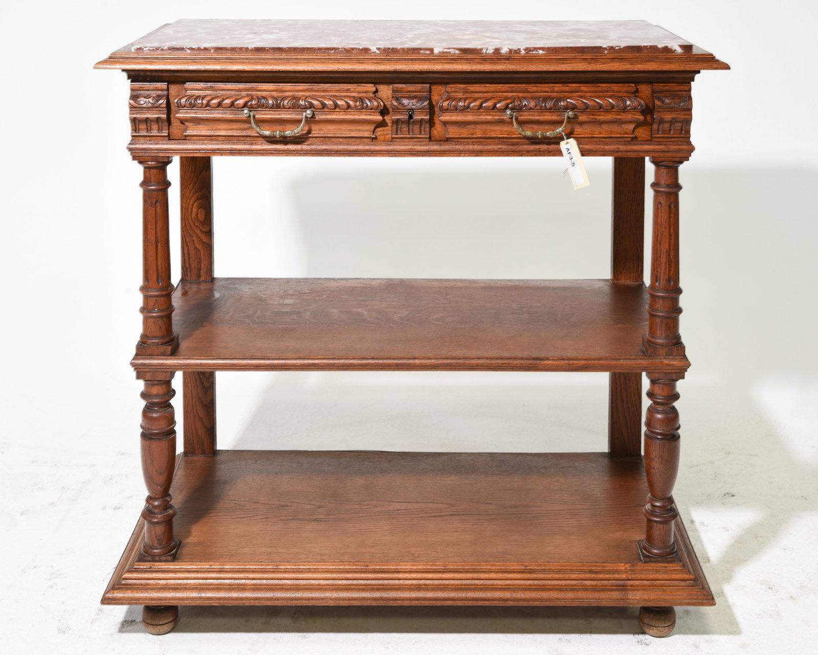 Louis XVI Style Inset Marble Top Server (1 of 5)