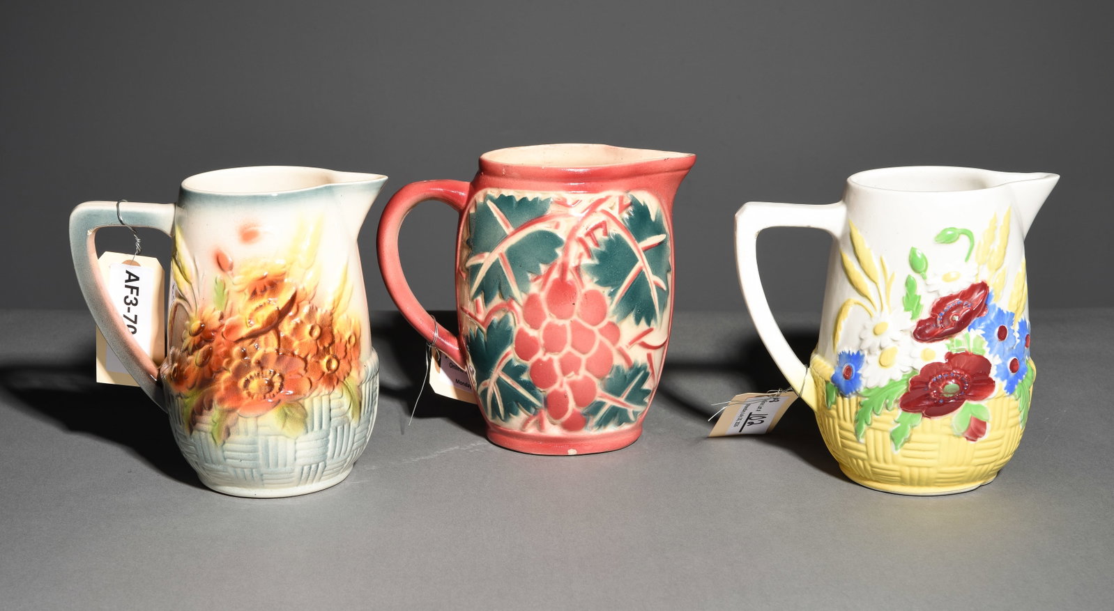 Three Assorted French Majolica Pitchers (1 of 8)