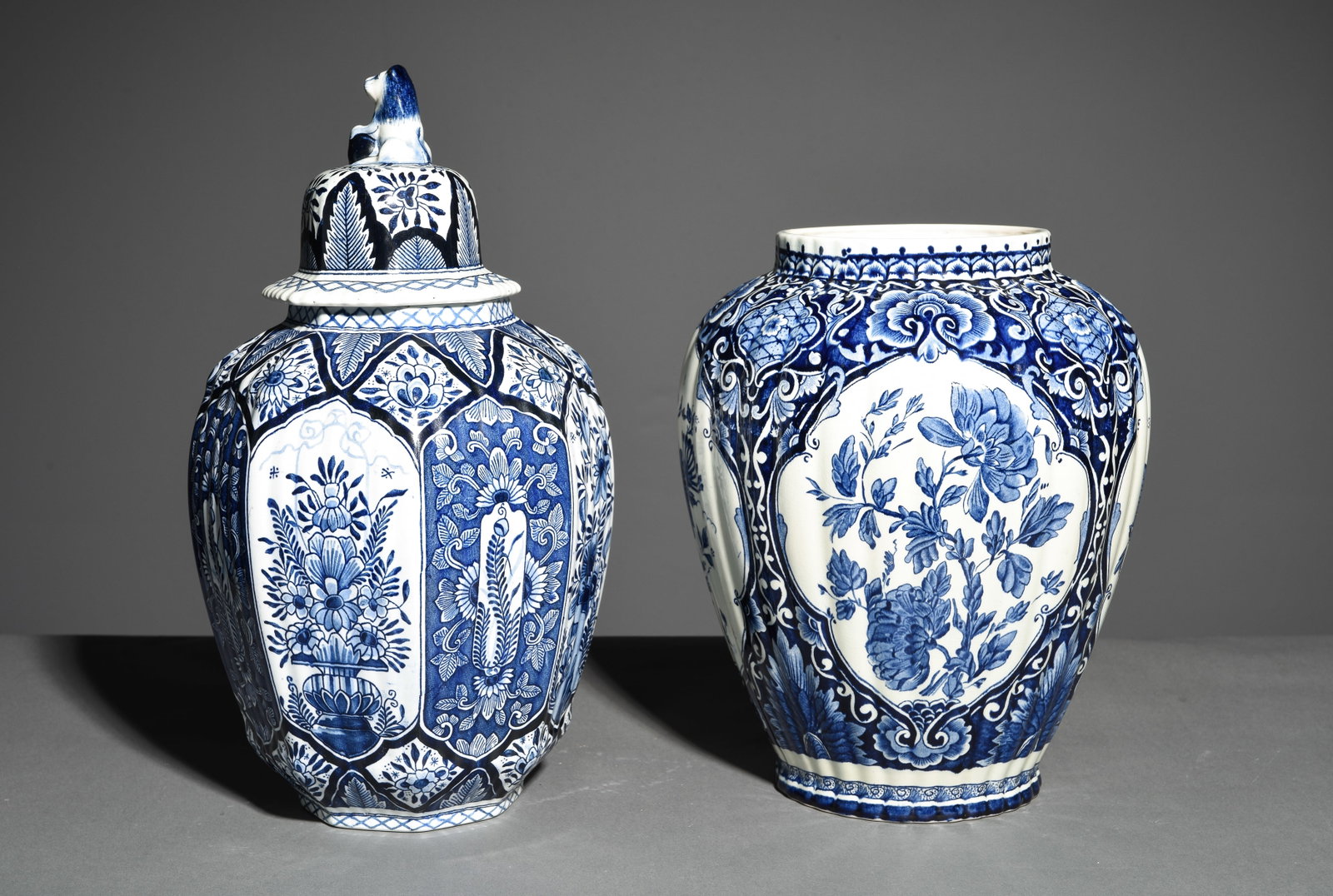 Two Blue & White Delft Urns / Vases (1 of 4)