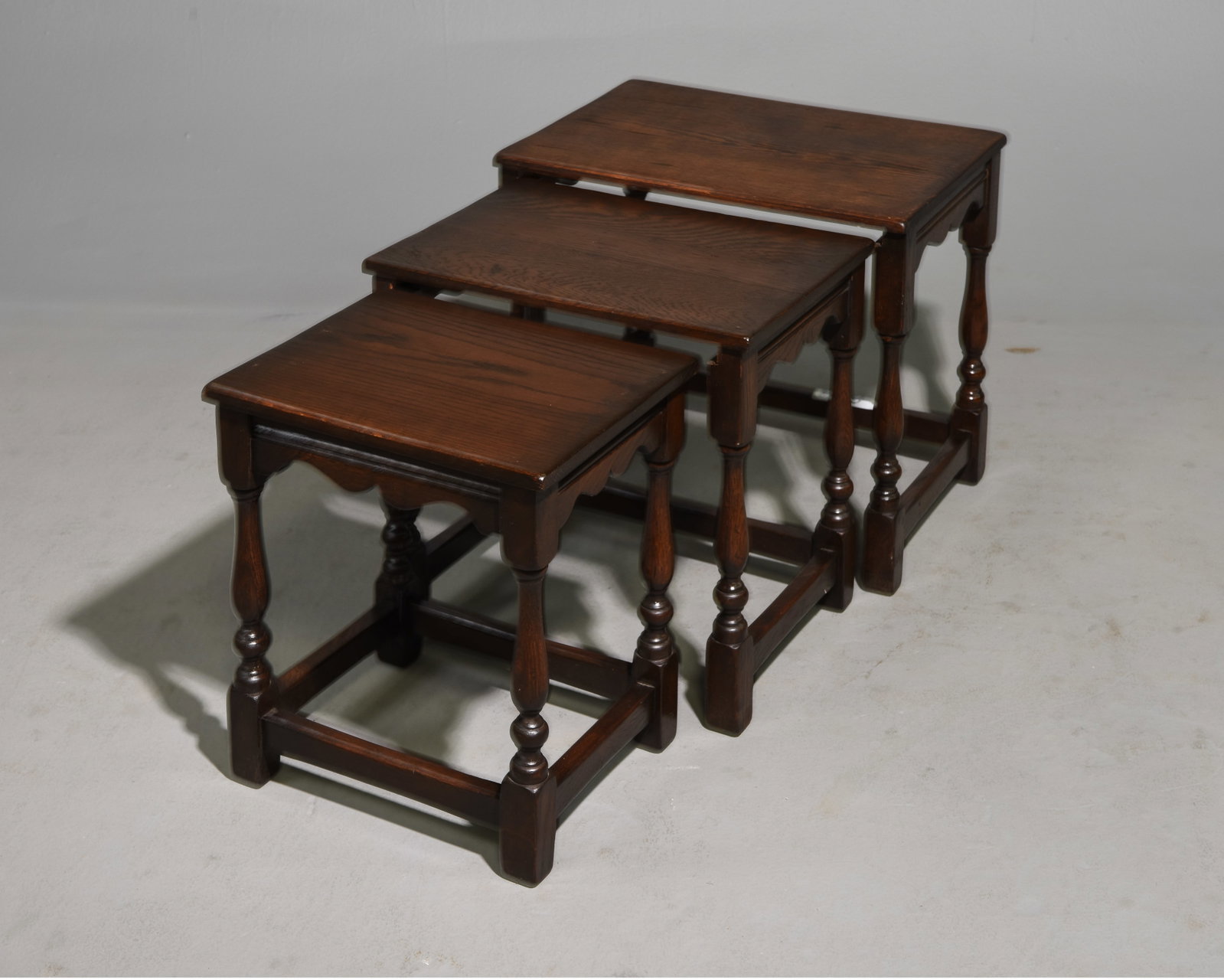 British Oak Nest of Three Tables #3 (1 of 4)