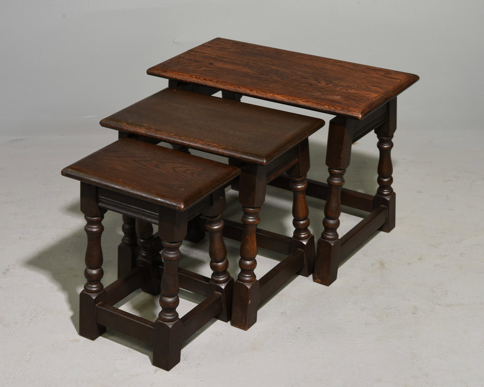 British Oak Nest of Three Tables #4 (1 of 4)