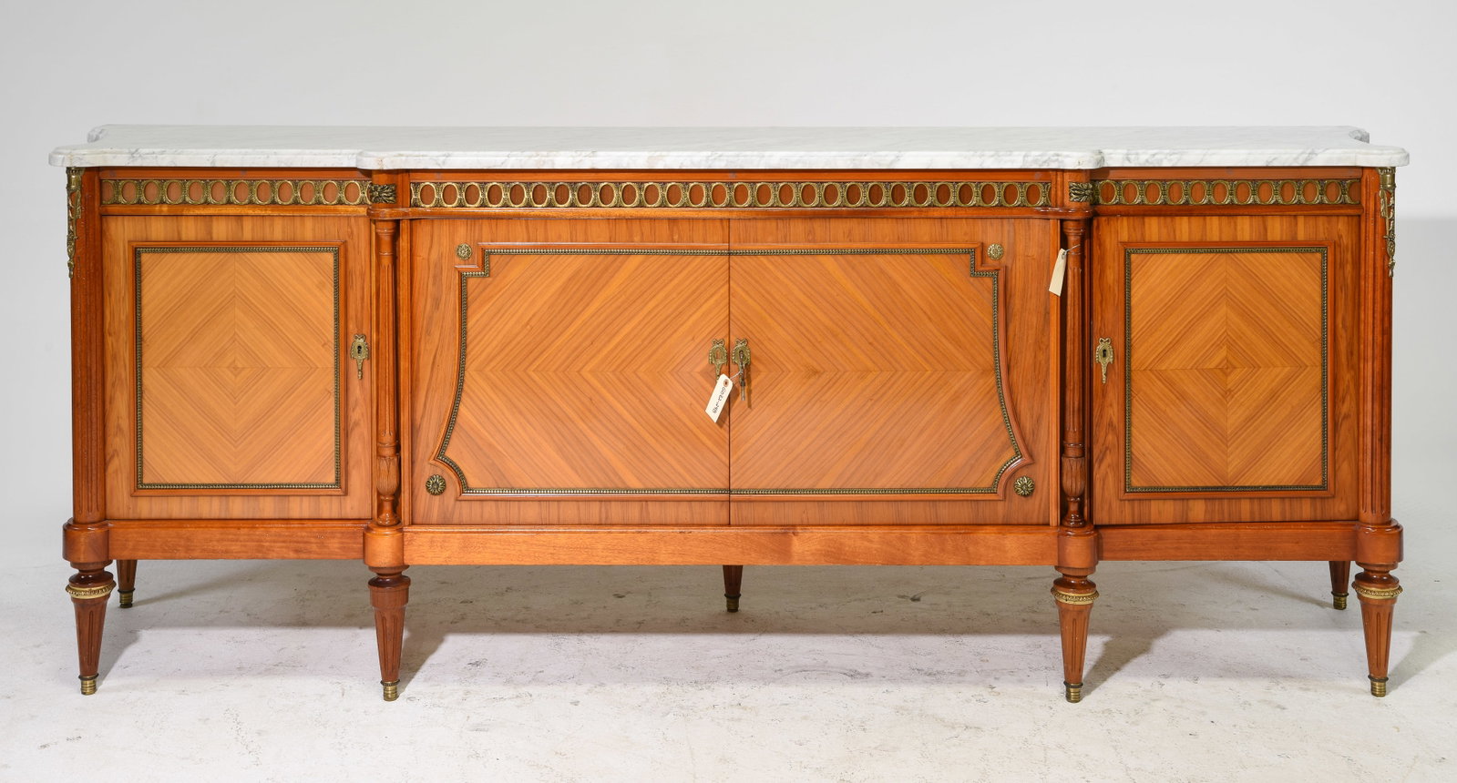 Louis XVI Style White Marble Top Sideboard (1 of 7)