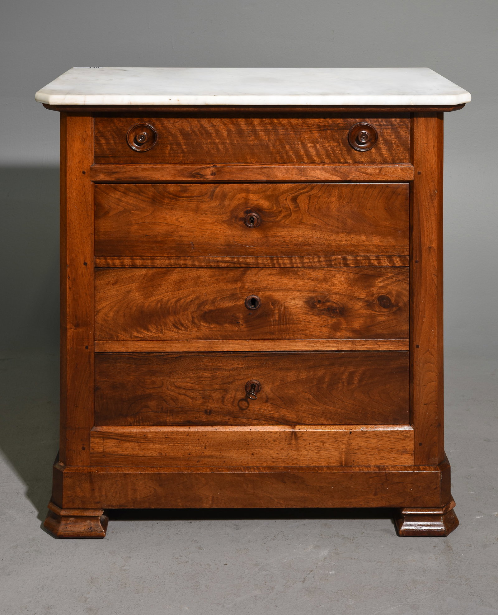 Louis Philippe Style White Marble Top Chest (1 of 5)