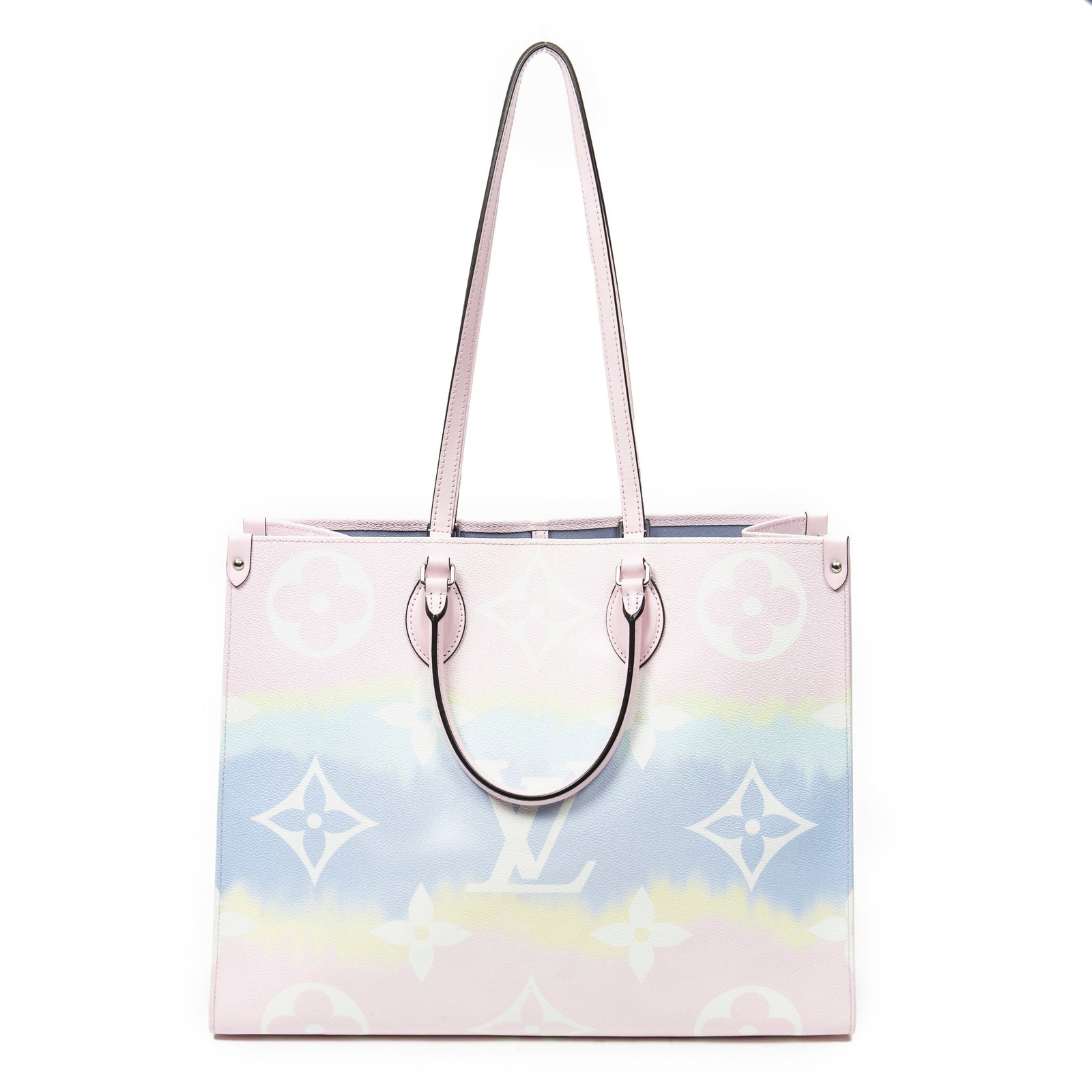 Louis Vuitton OnTheGo GM in Light Pink Monogram Escale: Genuine Pre-Owned Louis Vuitton OnTheGo GM in Light Pink Monogram Escale made in France in AA condition. Date Code is NFC Detected Measurements: 41*34*19cm (Length * Height * Width). This lot includes