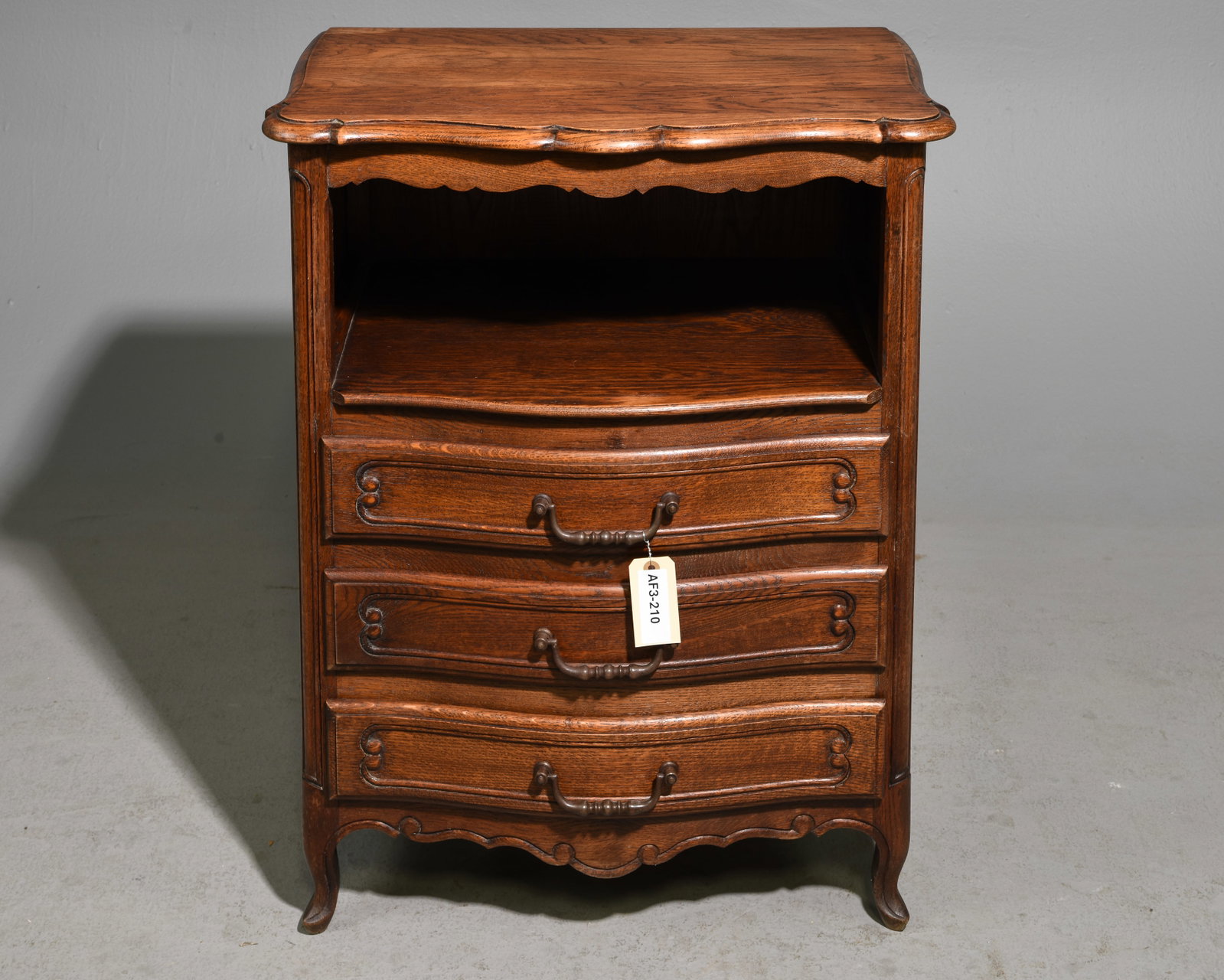 Louis XV Style Oak Cabinet with Three Drawers (1 of 3)