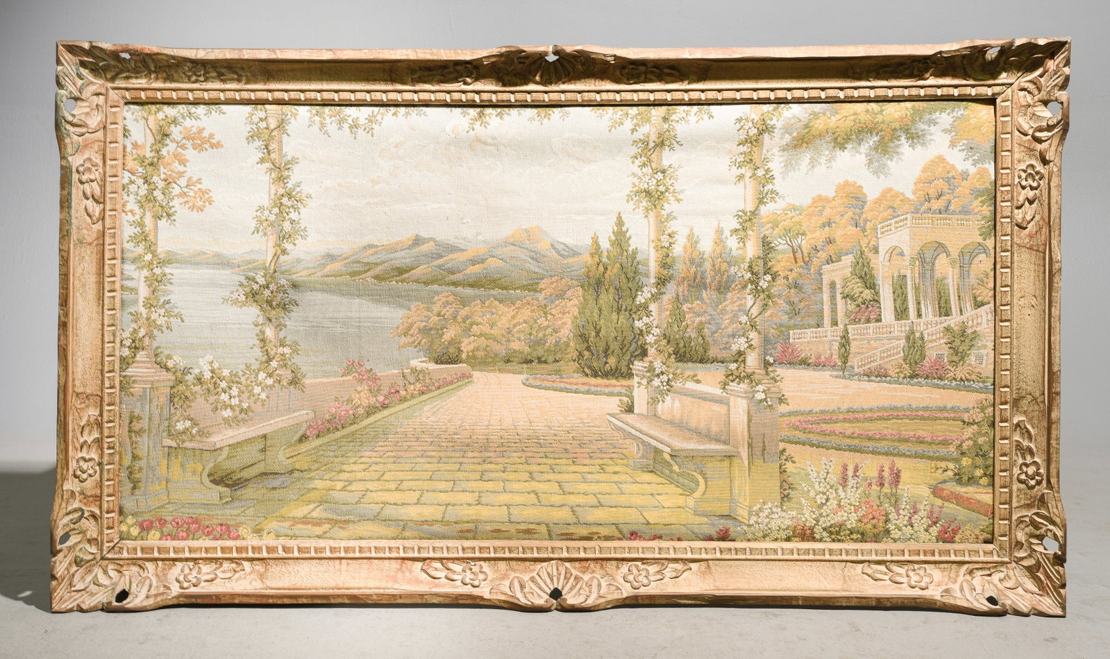 French Framed Tapestry: French Framed Tapestry - 32 in tall x 55 x 3