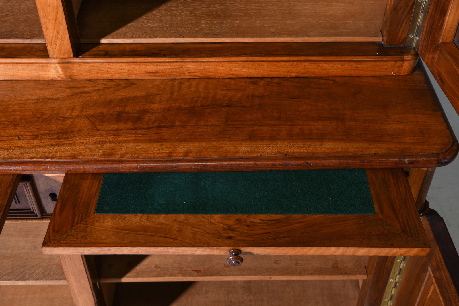 Jacobean Walnut Large Breakfront Bookcase - 3