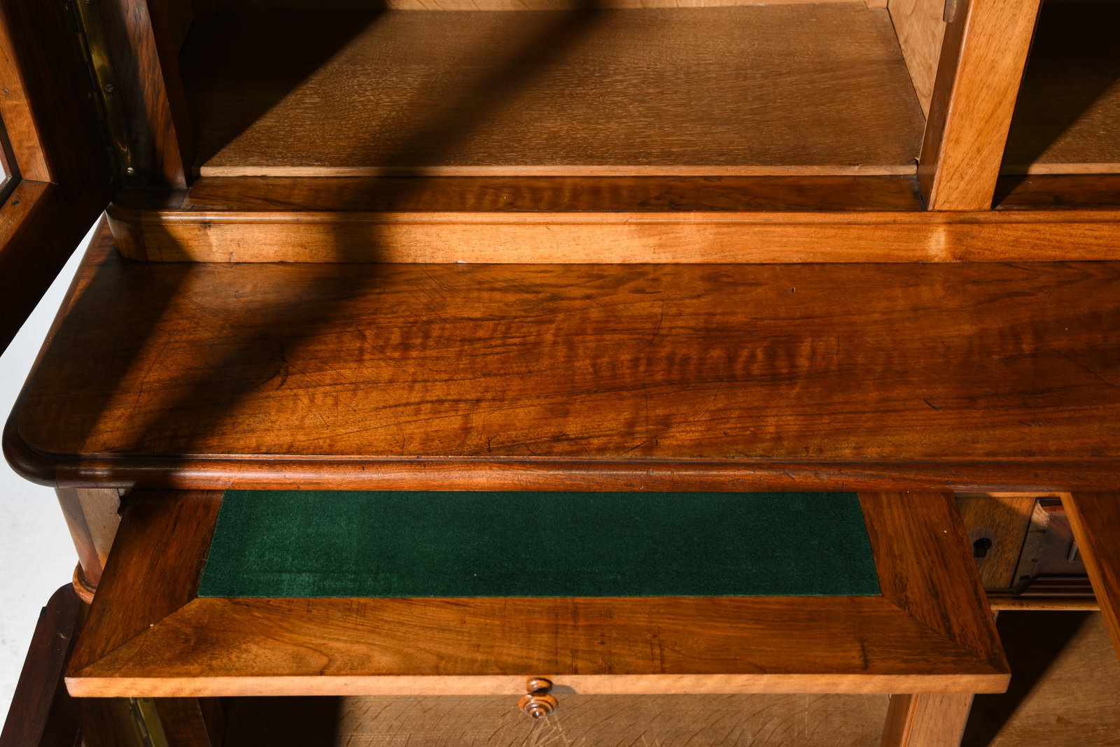 Jacobean Walnut Large Breakfront Bookcase - 4