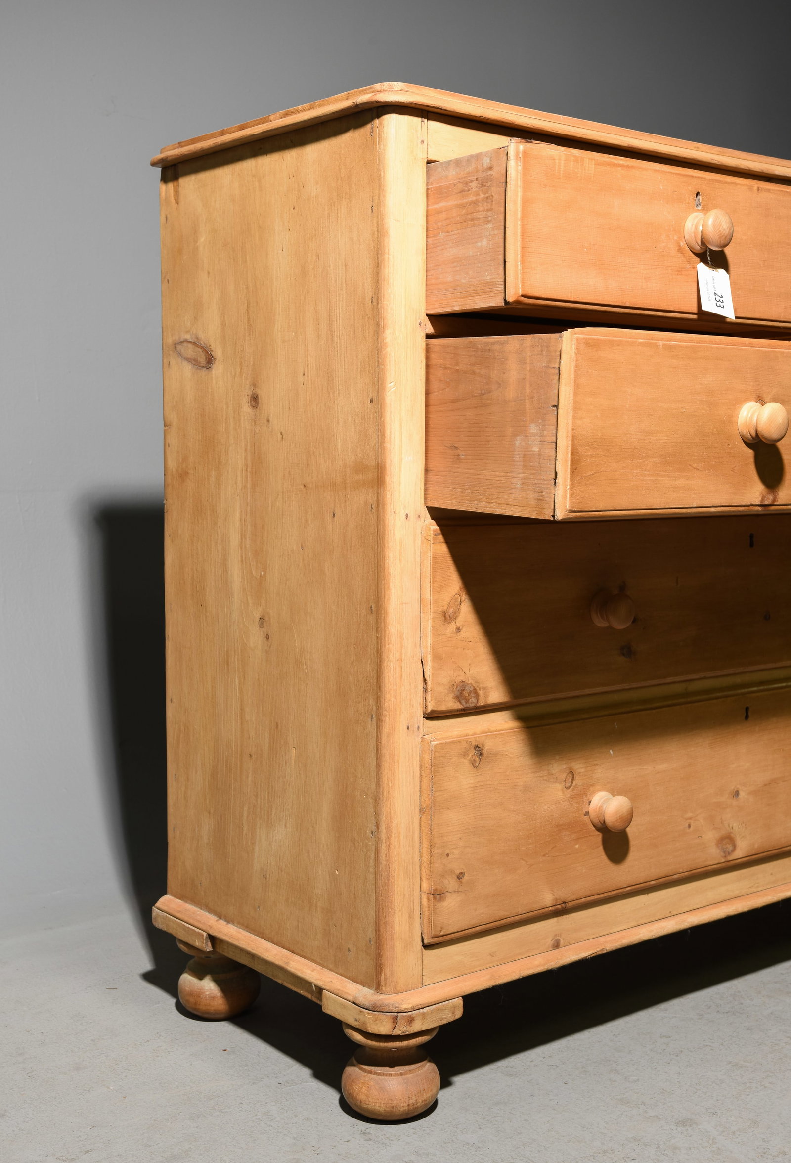 British Large Pine Five Drawer Chest - 4