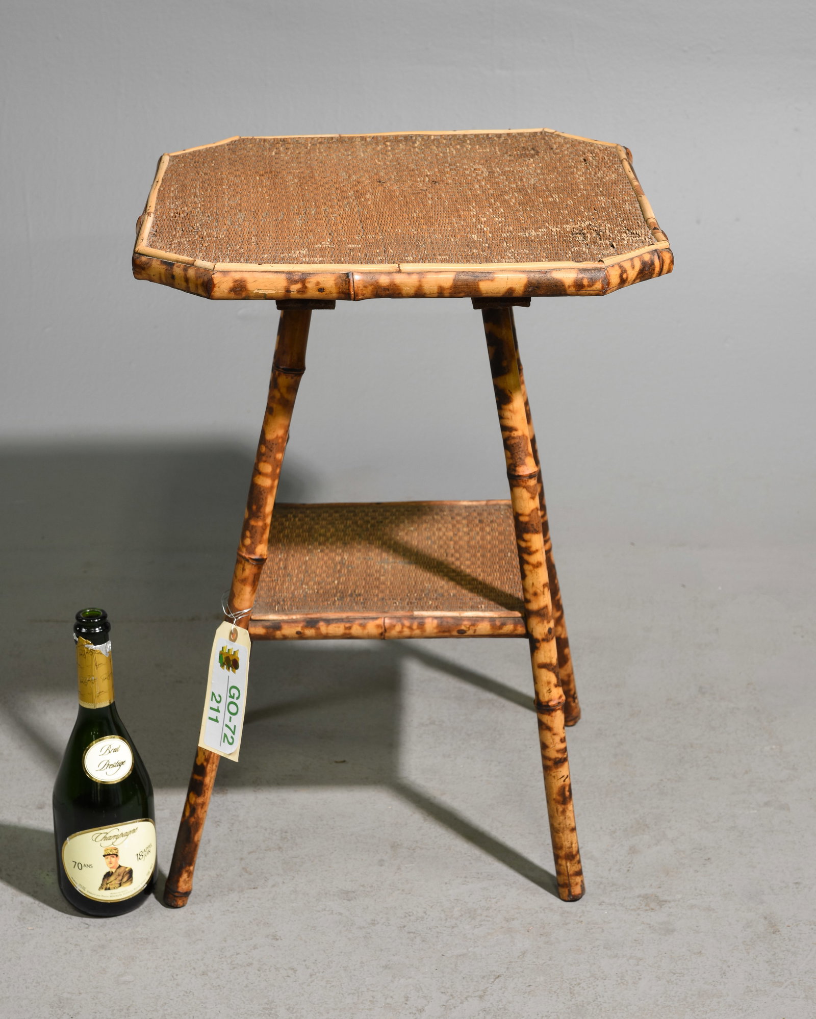 Bamboo & Rattan Two Tier Table (1 of 4)