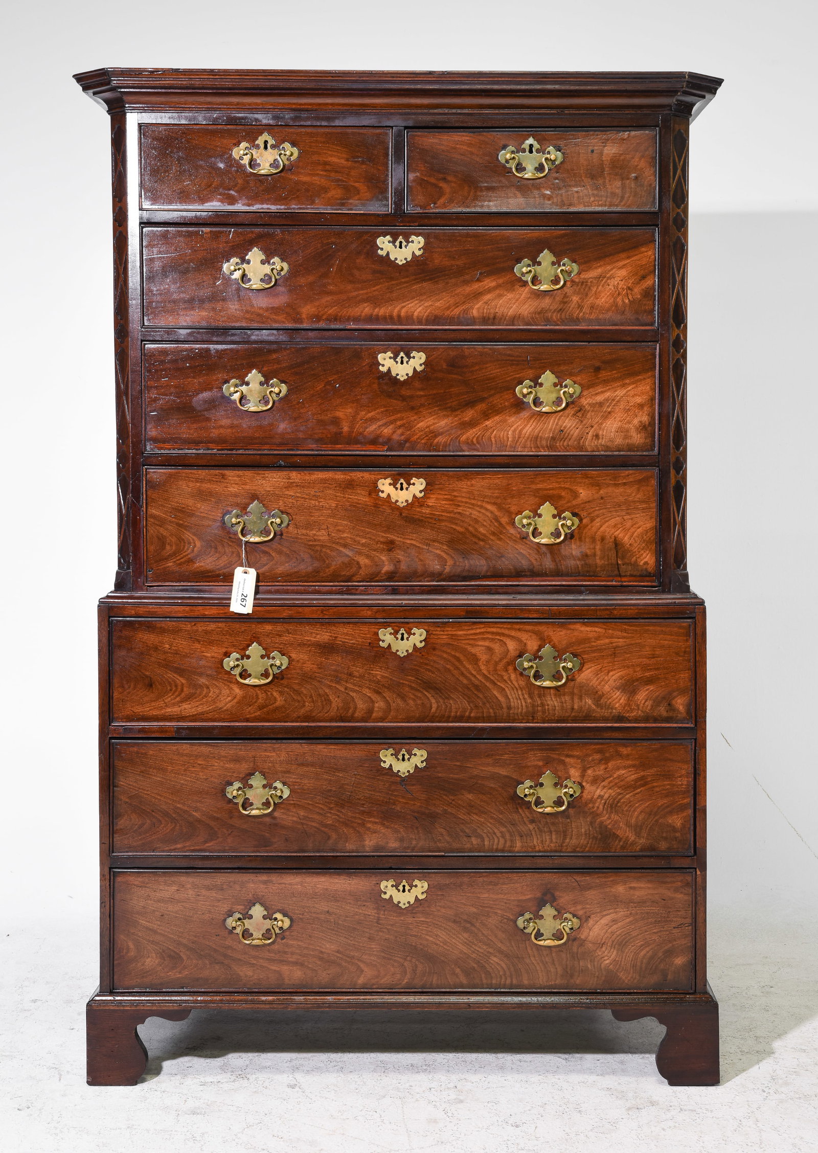 English Large 8 Drawer Chest on Chest (1 of 5)