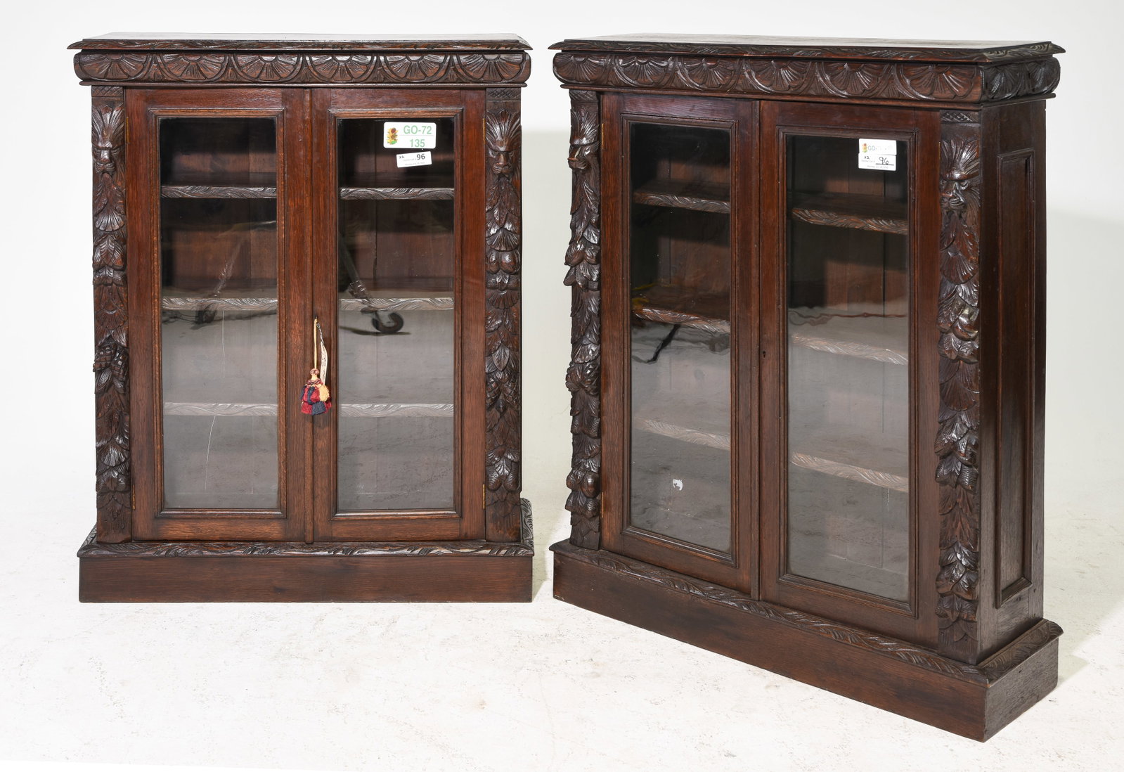 Renaissance Style Finely Carved Oak Pair of Bookcases (1 of 4)