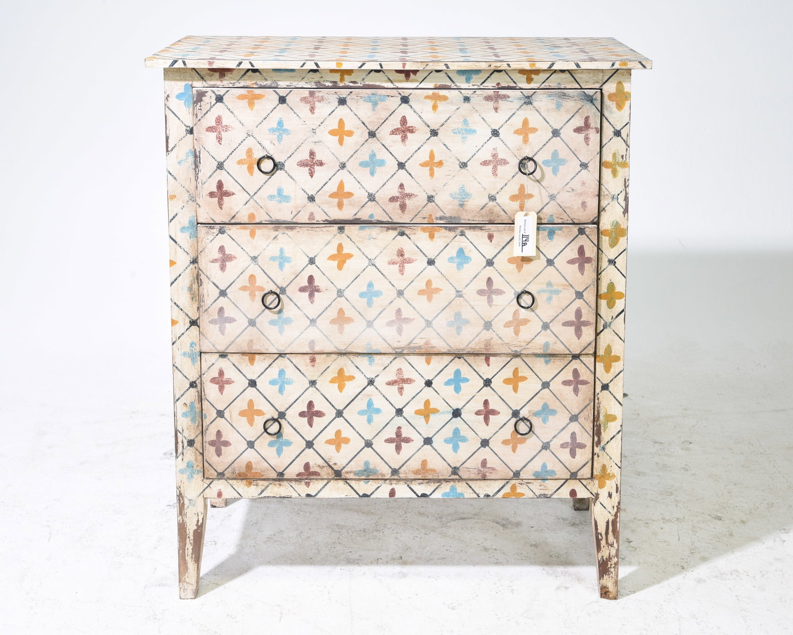 European Style Painted Three Drawer Chest #2 (1 of 5)