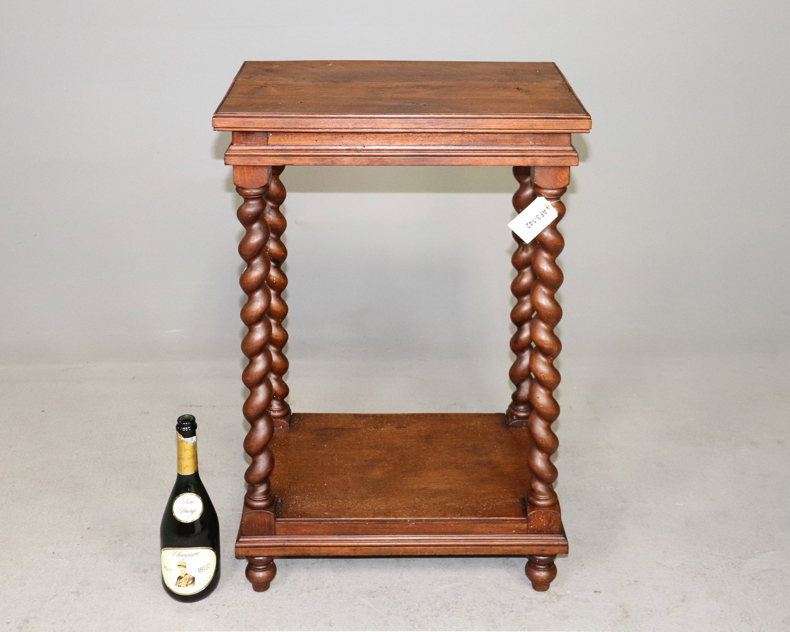 Louis XIII Style French Twist Walnut Side Table (1 of 4)