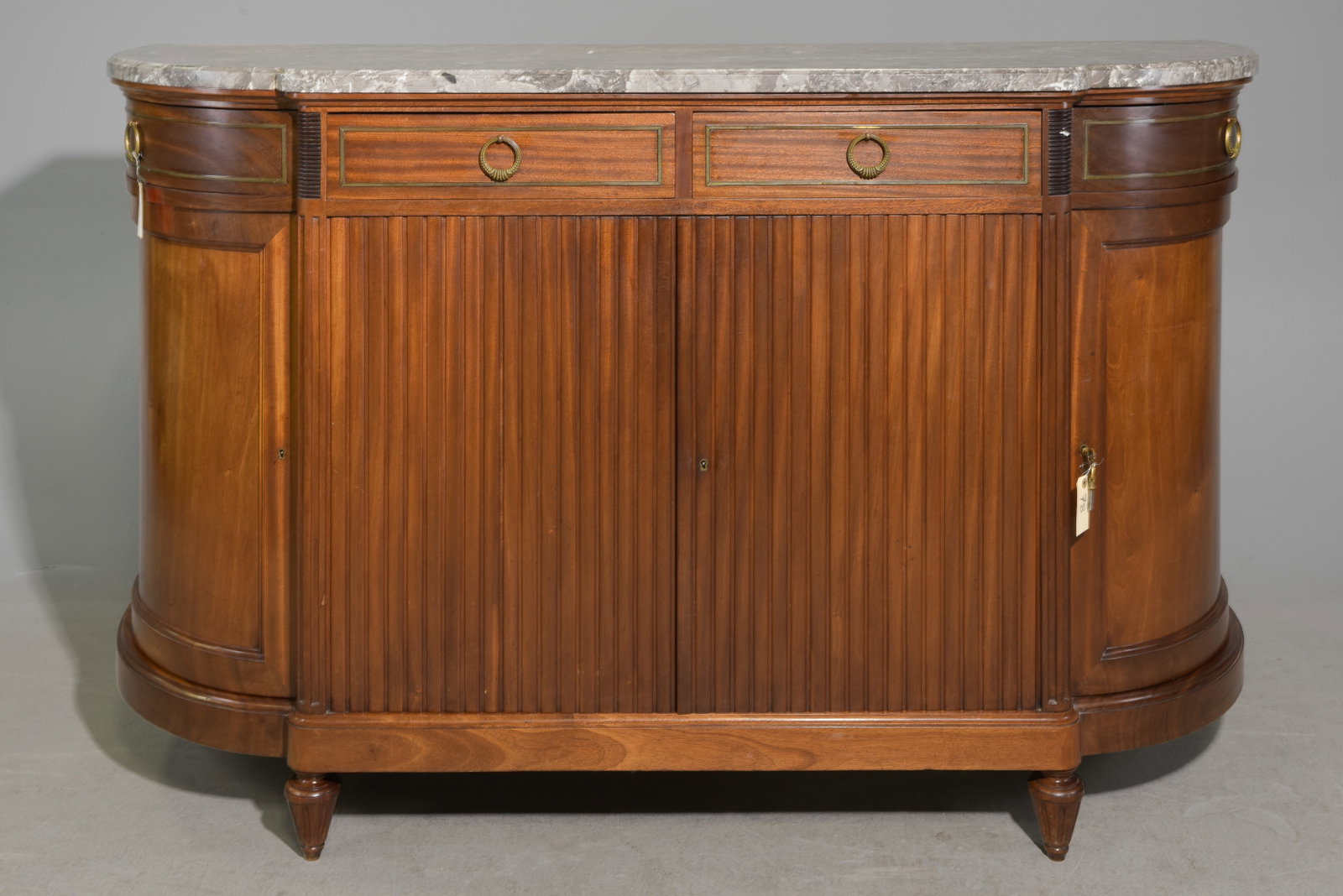 Louis XVI Style Curved White Marble Top Sideboard (1 of 5)