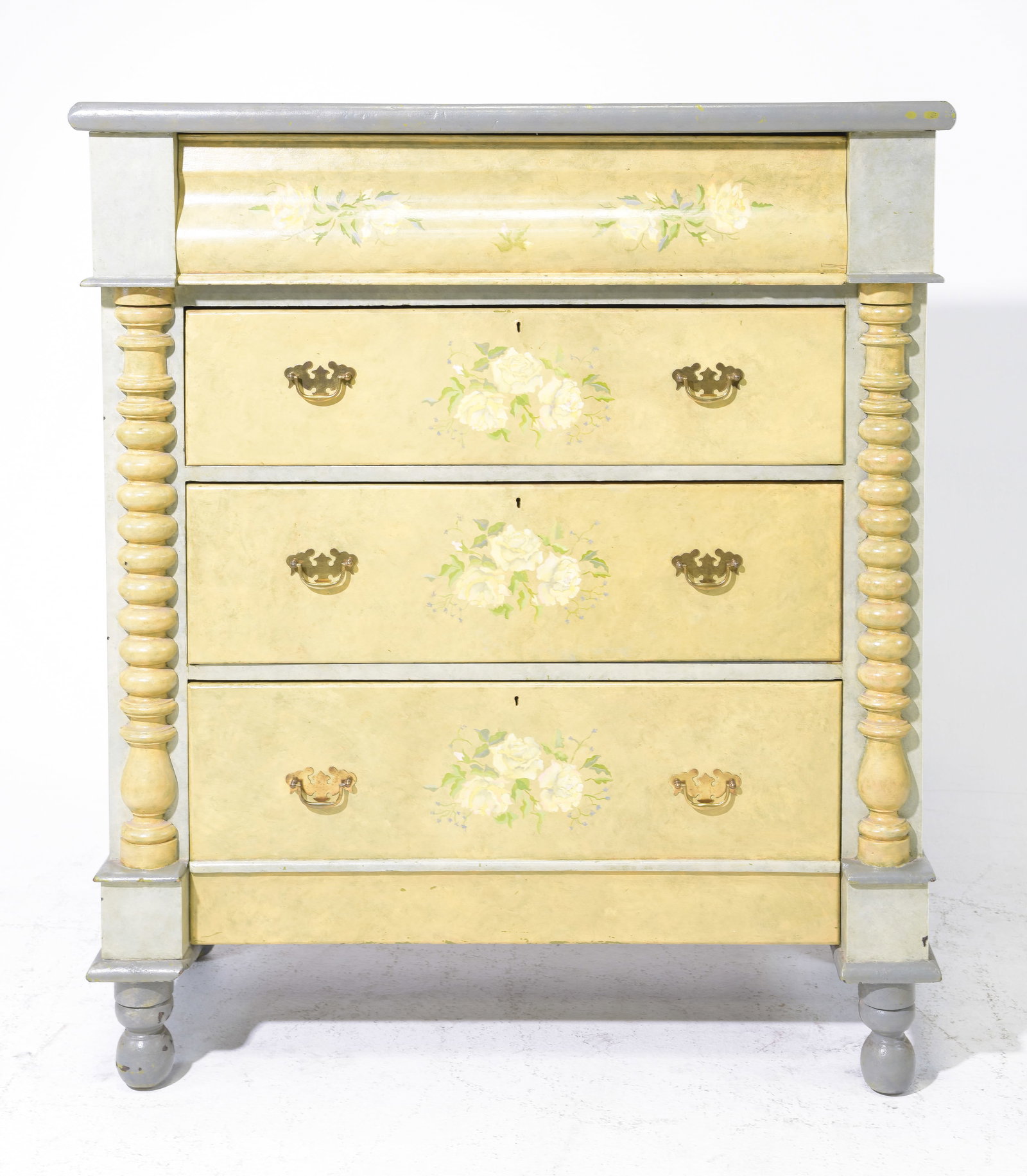 British Victorian Style Painted Four Drawer Chest (1 of 5)