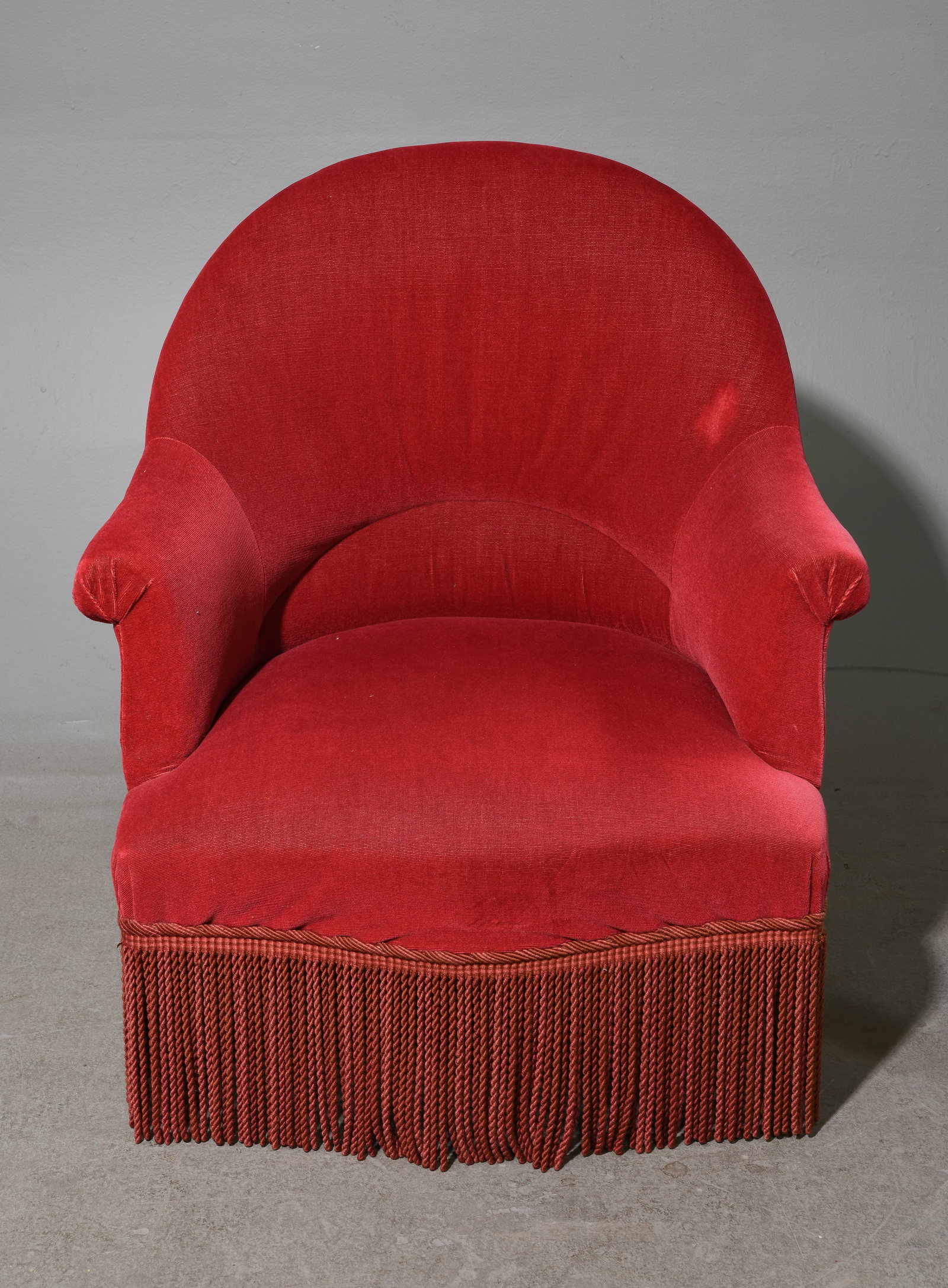 French Red Upholstered Crapeau Style Chair (1 of 3)