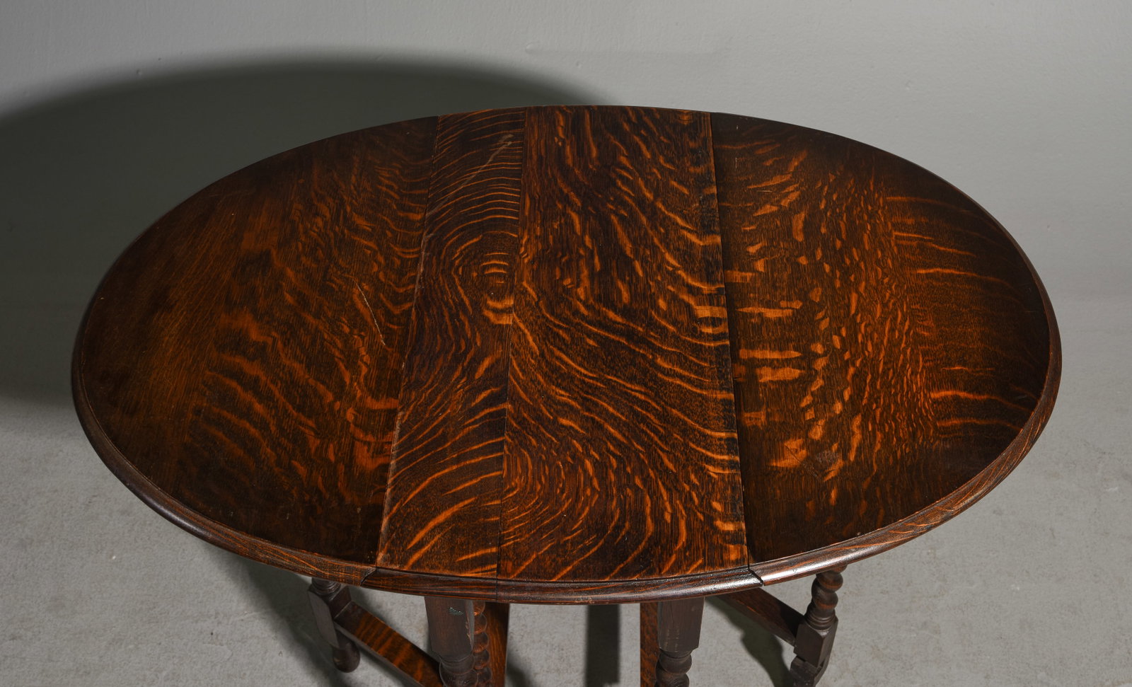 British Oak Barley Twist Drop Leaf Table #1 - 3