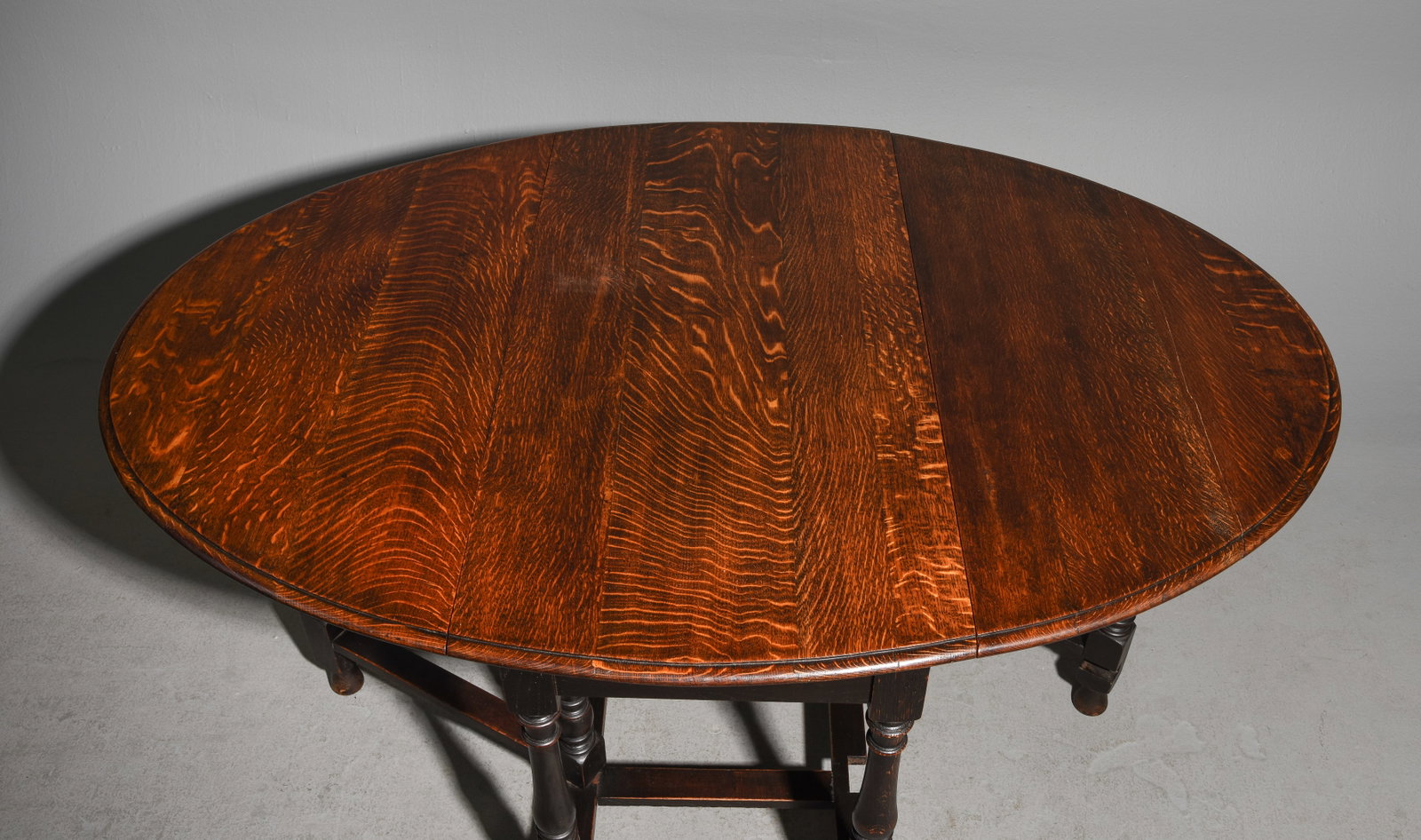 British Oak Drop Leaf Table - 3